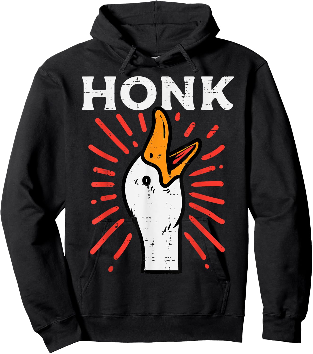 Duck Honk Funny Quack Goose Chicken Meme Men Women Kids Hoodie - Hoodie | Black