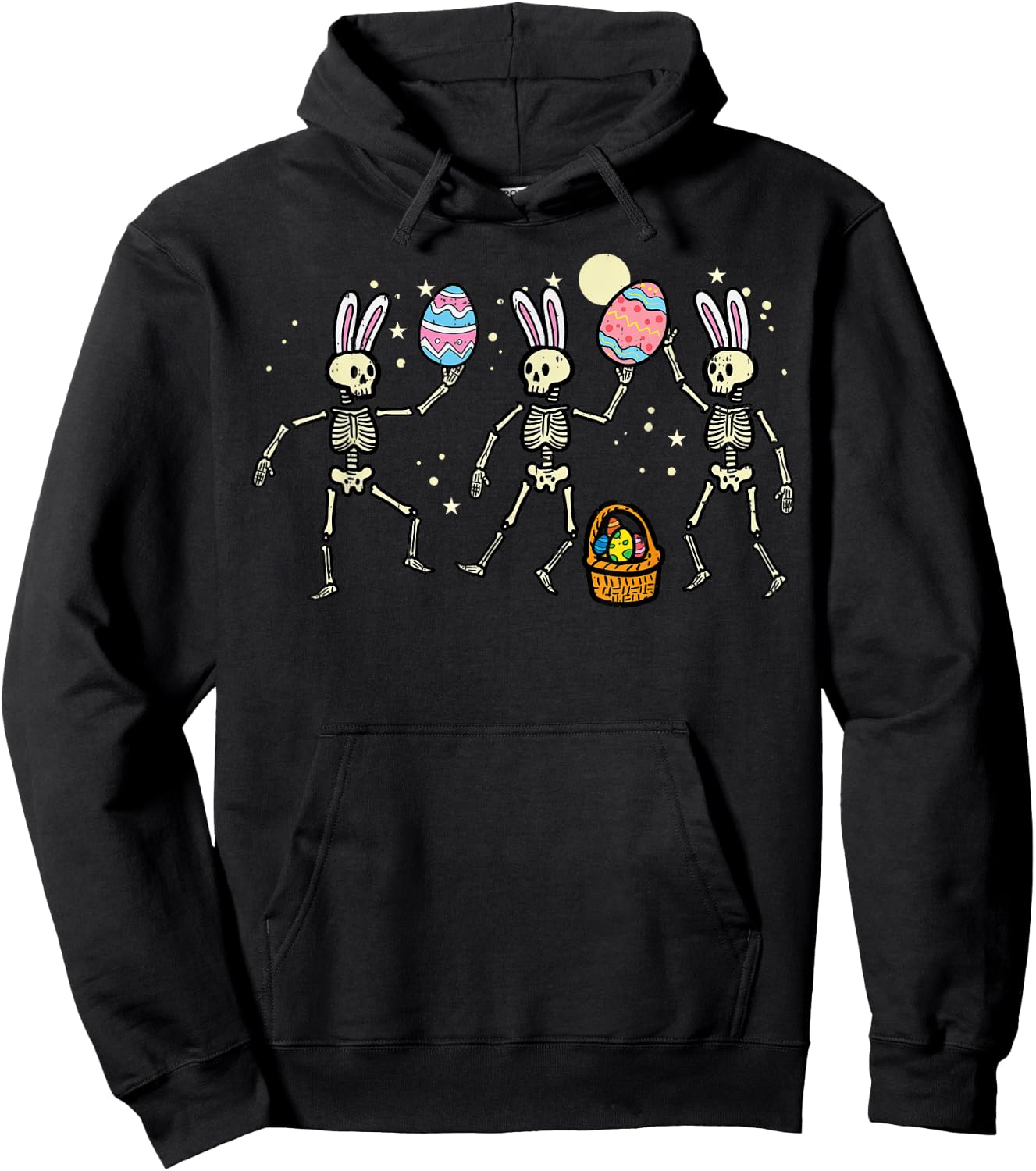 Easter Skeletons Dancing Eggs Funny Bones Men Women Kids Hoodie - Hoodie | Black