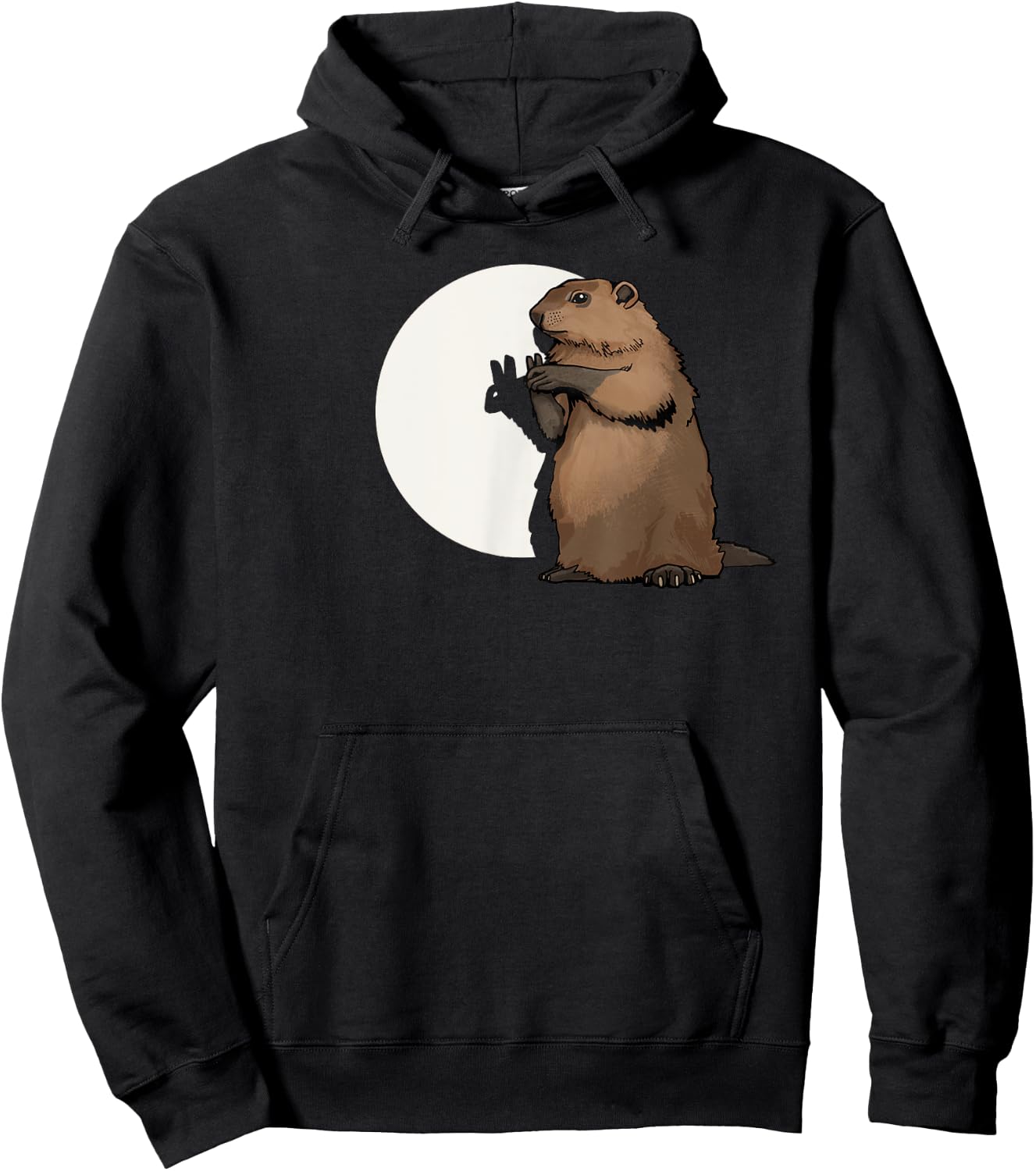 Groundhog Day Shadow Puppet Funny Gift Hoodie - Hoodie | Black
