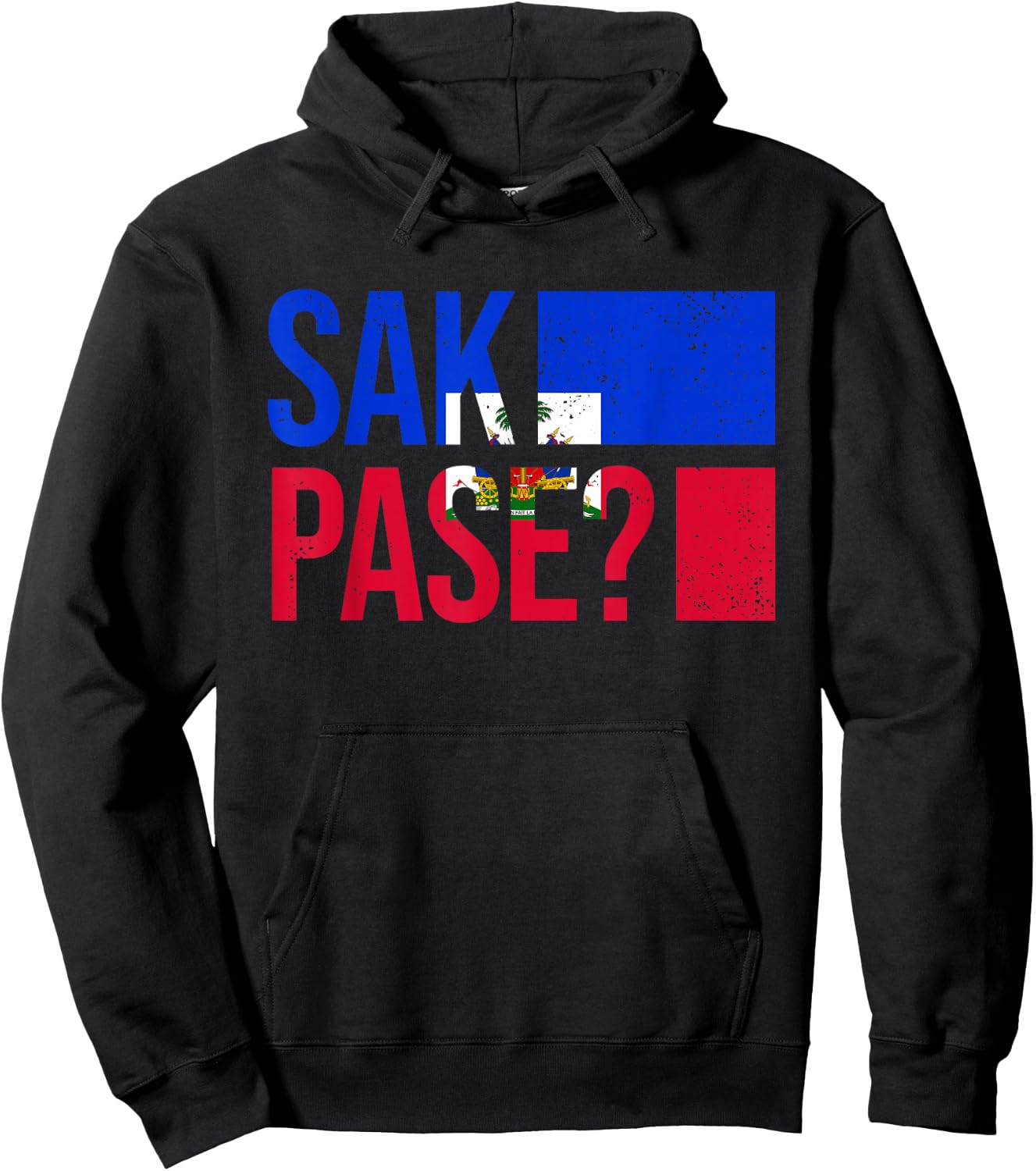 Haitian Flag Day Retro Creole Pride Haiti Flag Sak Pase Hoodie - Hoodie | Black