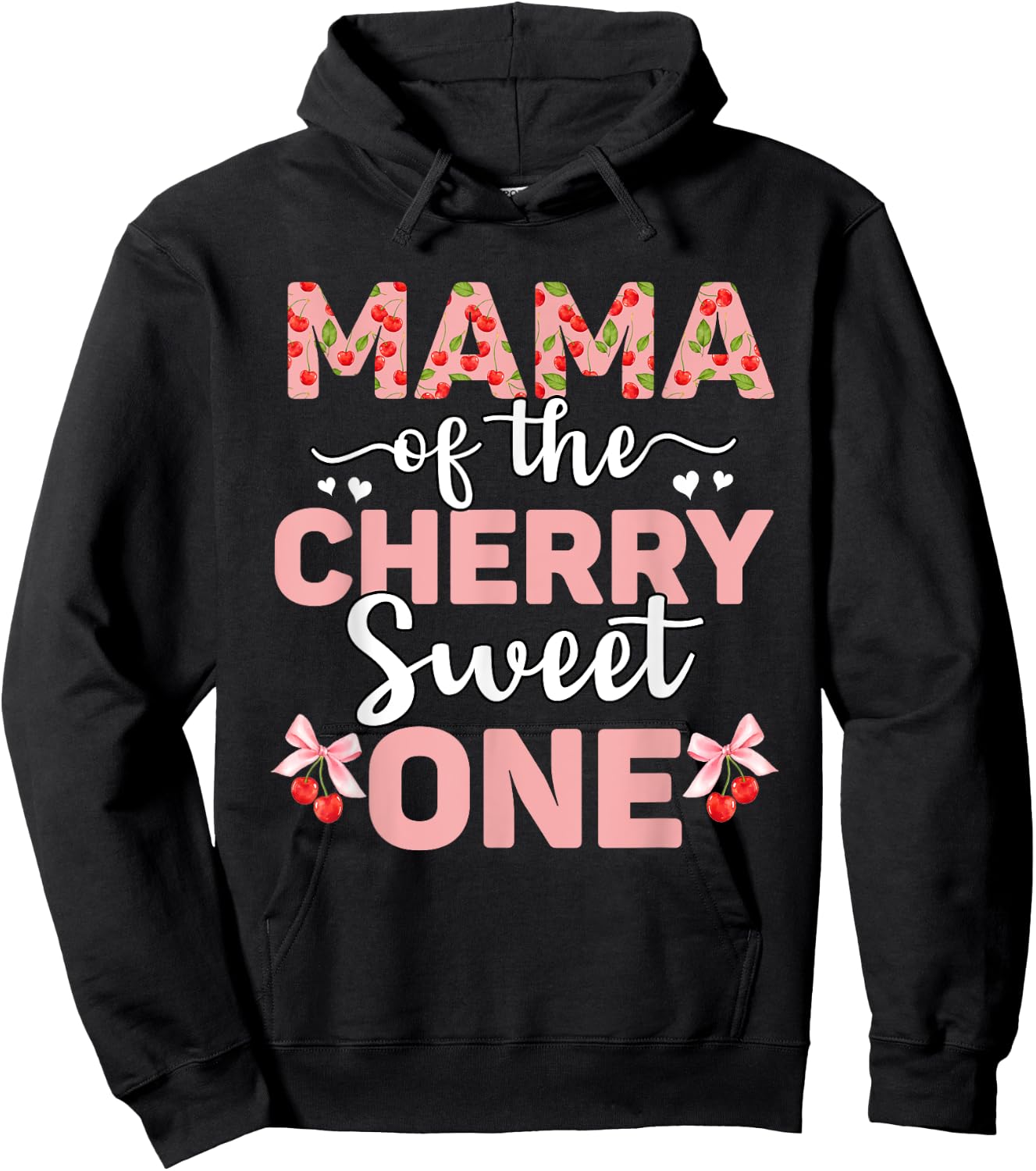 Mom Of The Cherry Sweet One 1st Birthday Cherry Lover Hoodie - Hoodie | Black
