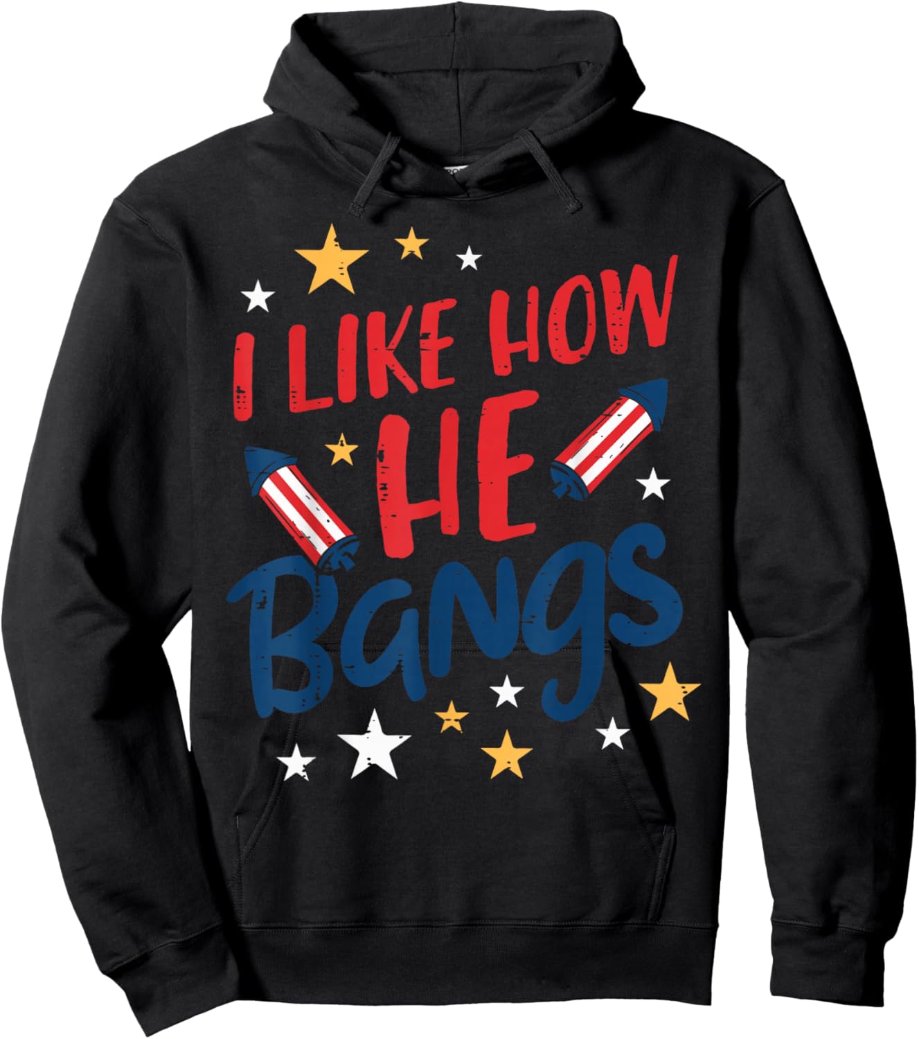4th of July I Like How He Bangs Funny Couple Matching Women Hoodie - Hoodie | Black