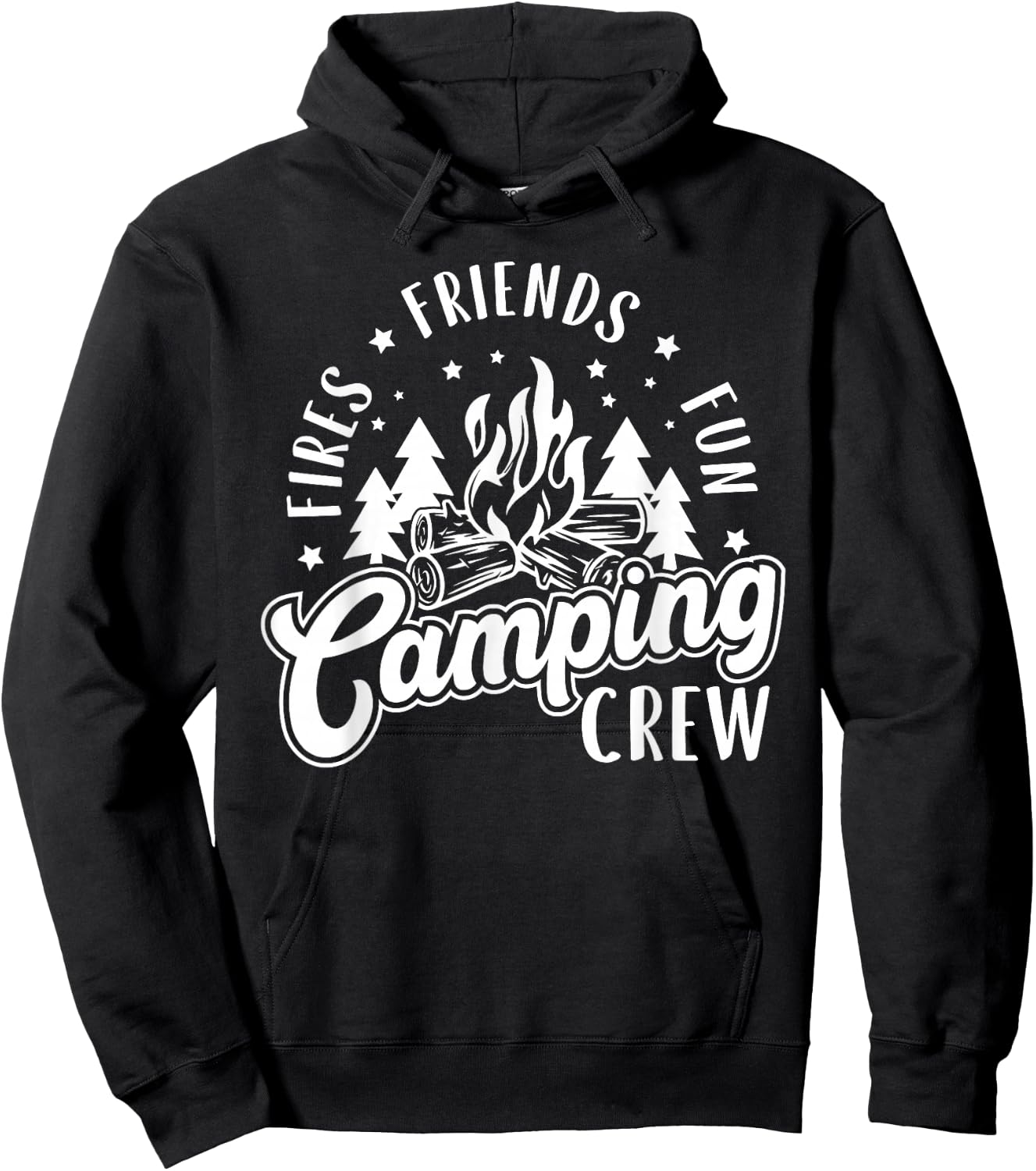 Fires Friends Fun Camping Crew Summer Camp Campfire Vacation Hoodie - Hoodie | Black