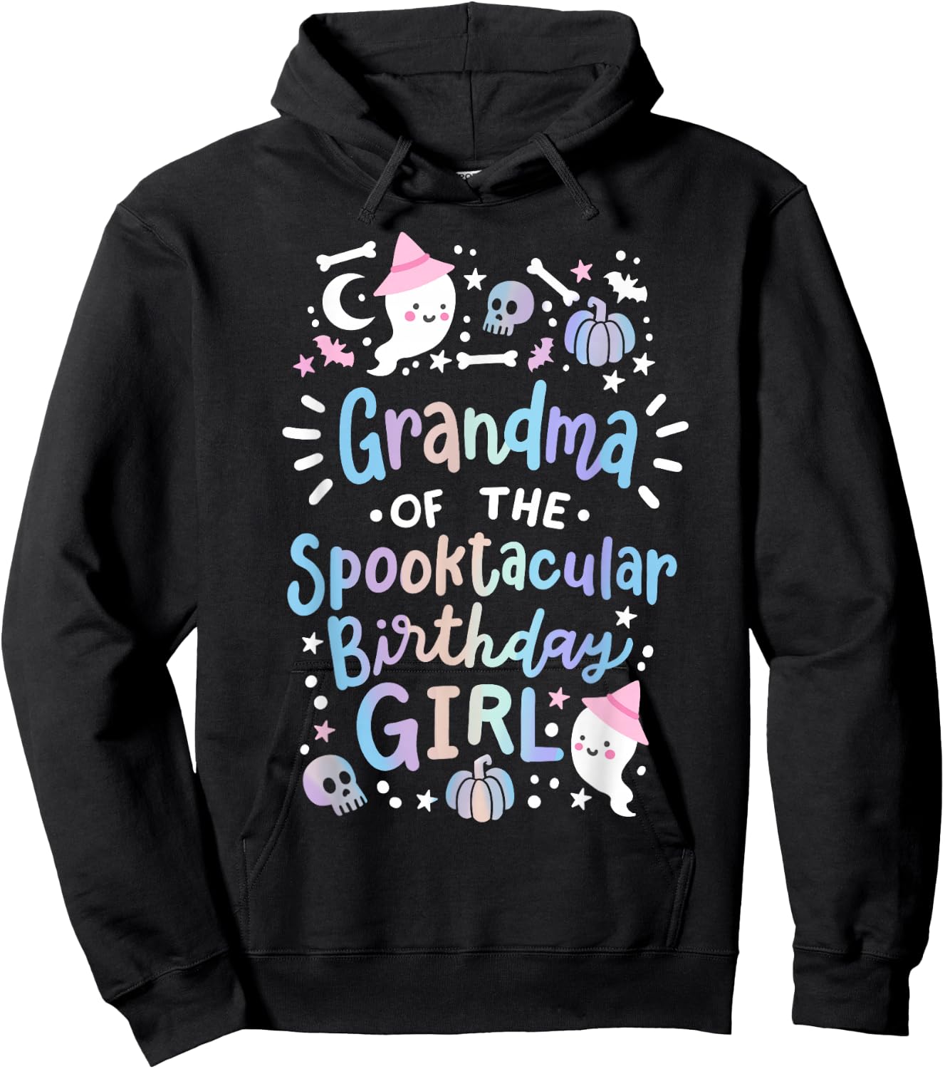 Grandma of the Spooktacular Birthday Girl Halloween Family Hoodie - Hoodie | Black