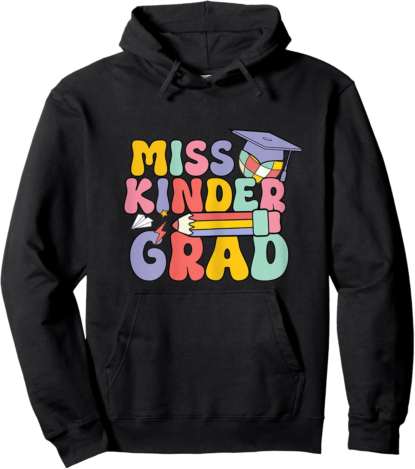 Kindergarten Graduation Groovy Miss Kinder Grad for Girls Hoodie - Hoodie | Black