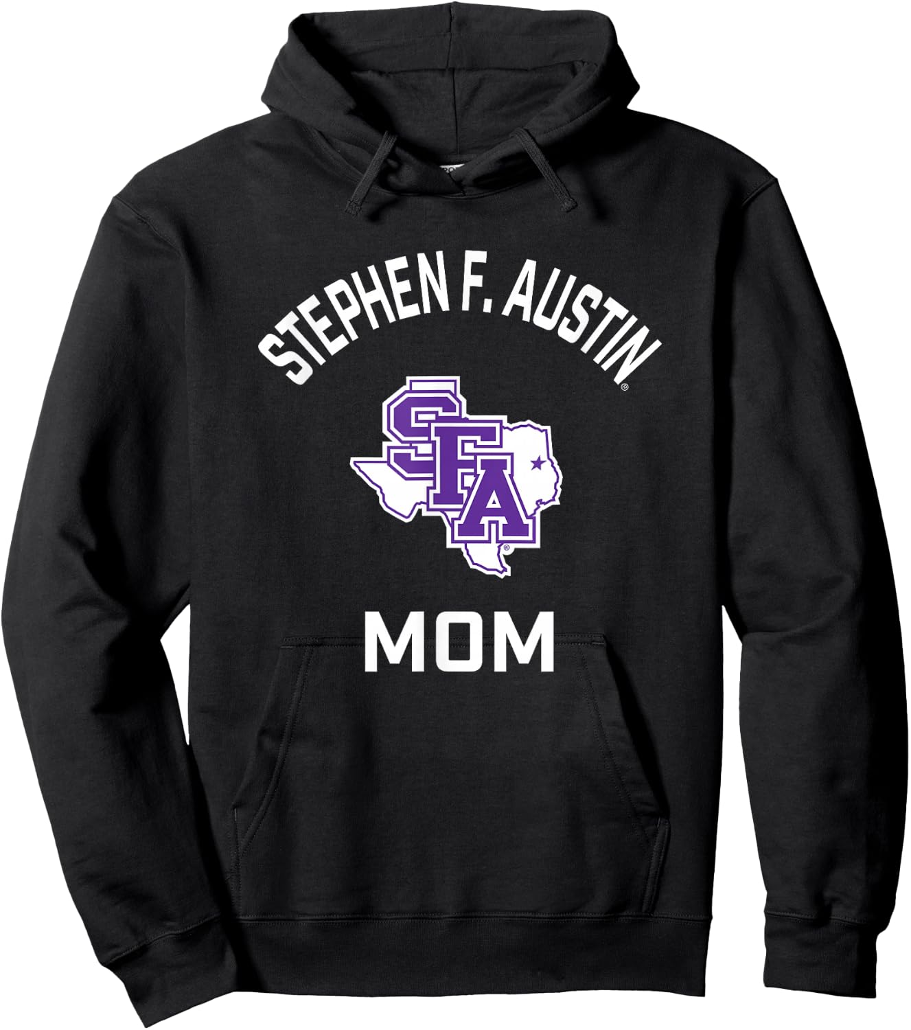 Stephen F. Austin State Lumberjacks Arched Mom Hoodie - Hoodie | Black