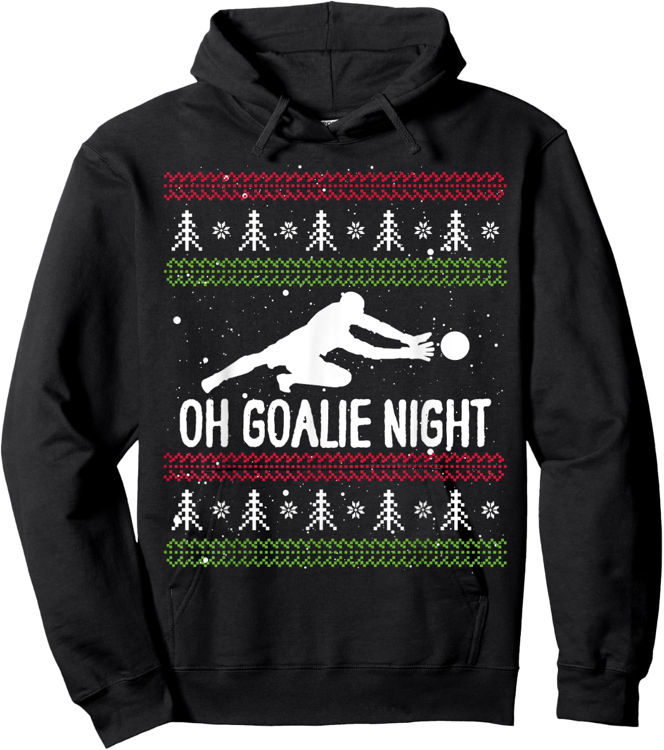 Christmas Soccer Player Xmas Day Goalkeeper Santa Claus Hoodie - Hoodie | Black