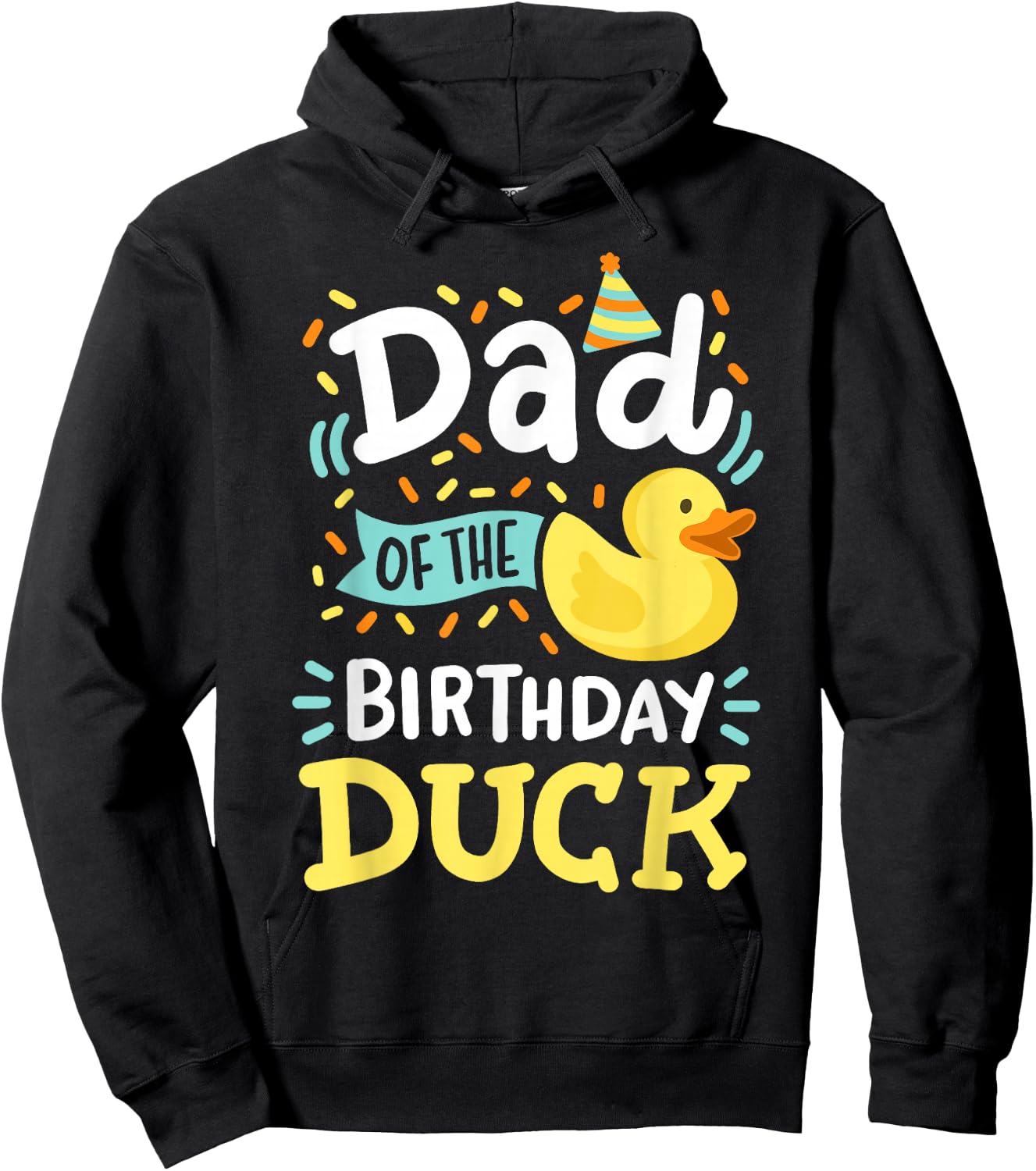 Dad Of The Birthday Duck Boy Rubber Duck Bday Family Hoodie - Hoodie | Black