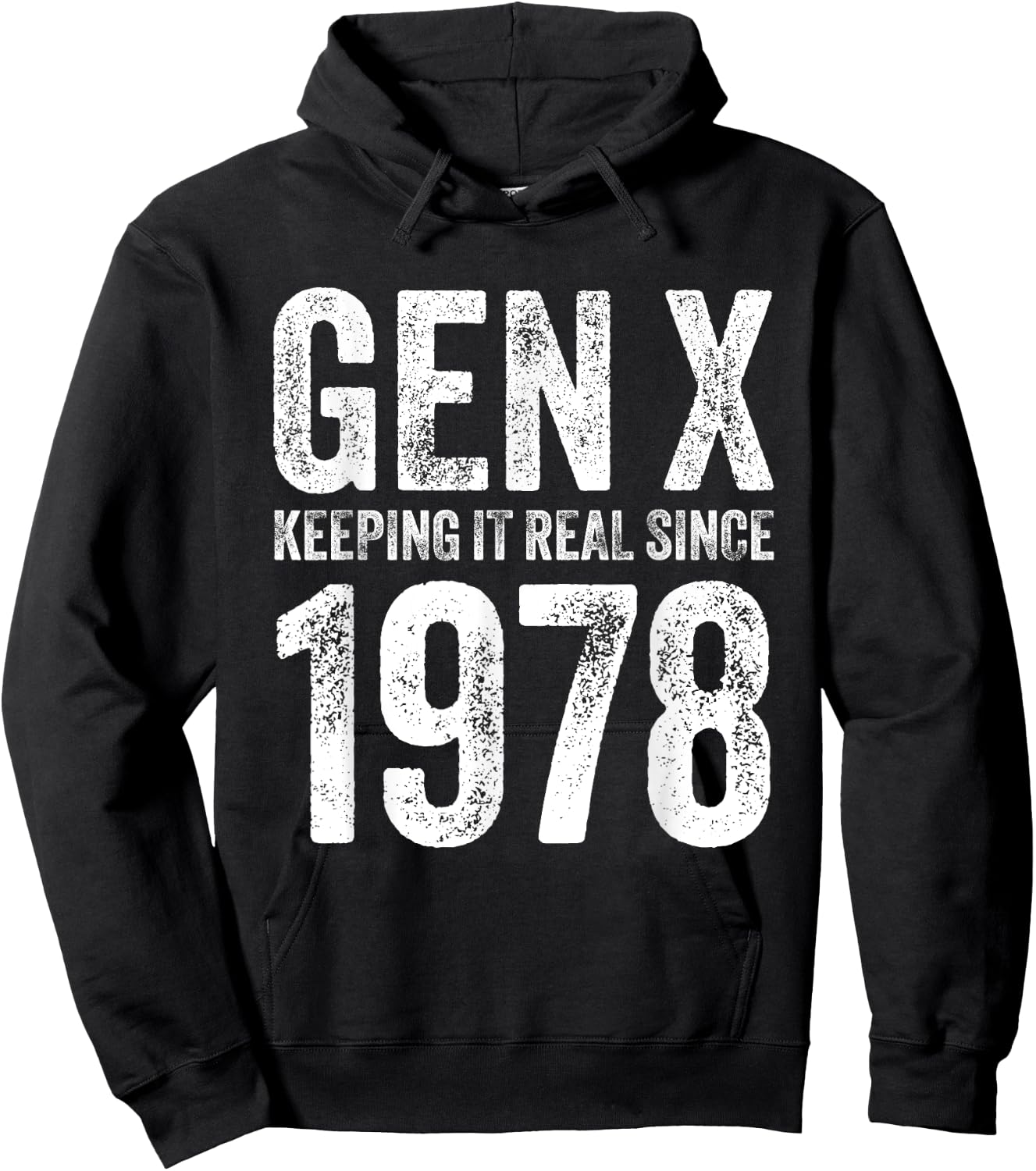 Generation X 1978 Men Women Vintage Since 1978 Gen X Hoodie - Hoodie | Black