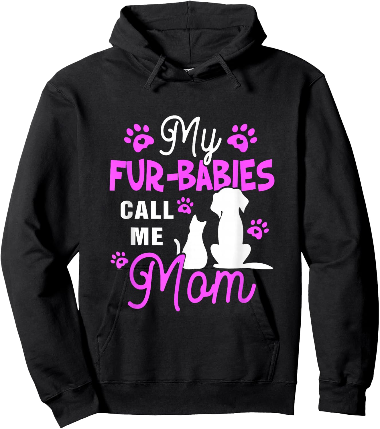My Fur-Babies Call Me Mom Dog Cat Lover Mother Father Day Hoodie - Hoodie | Black