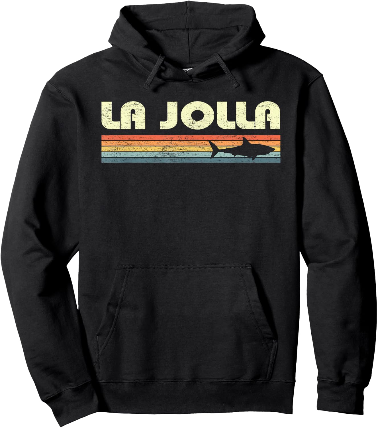 La Jolla California Vintage Shark Souvenir Kids Hoodie - Hoodie | Black