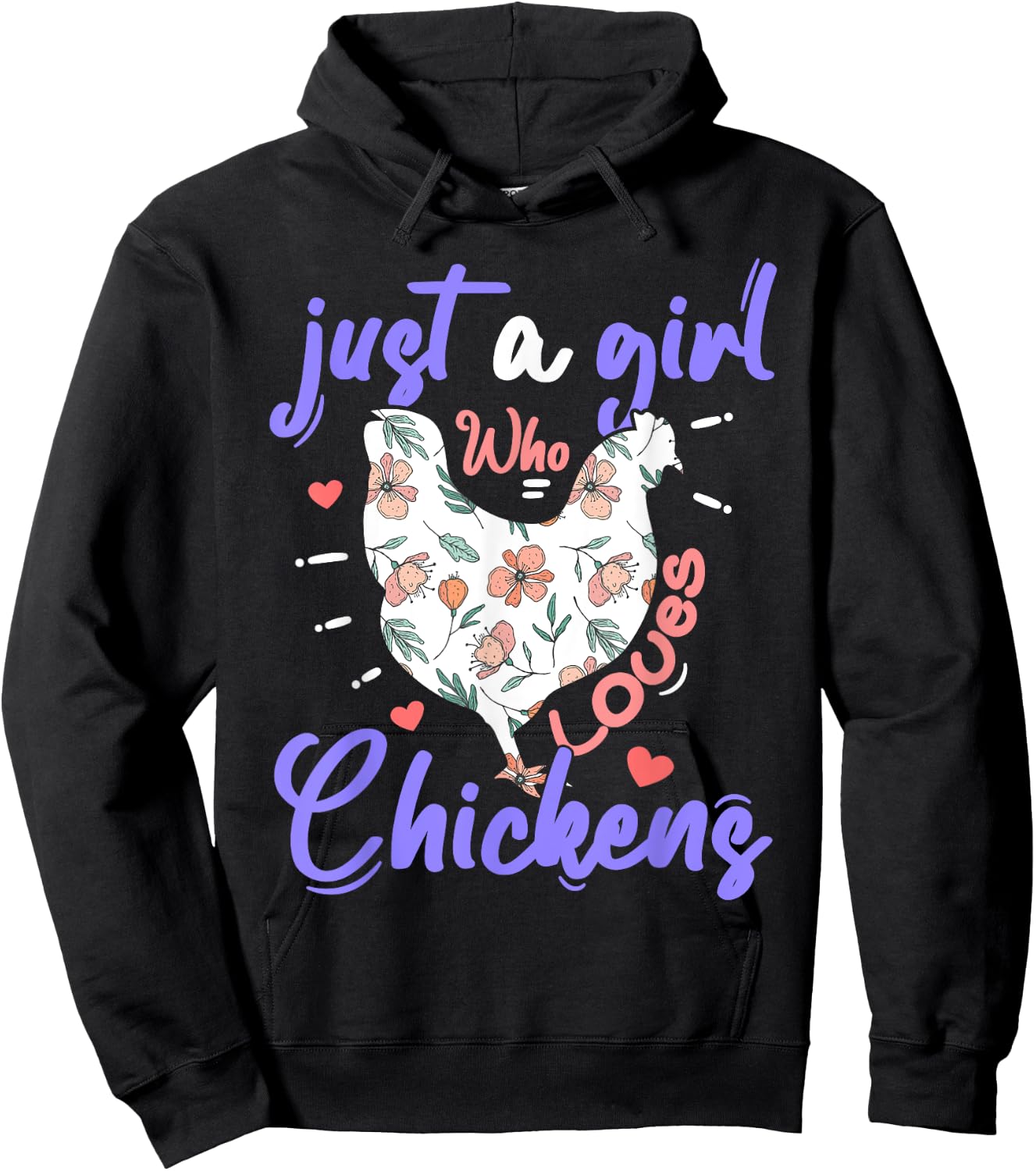 Just A Girl Who Loves Chickens Farmer Women Chicken Girls Hoodie - Hoodie | Black