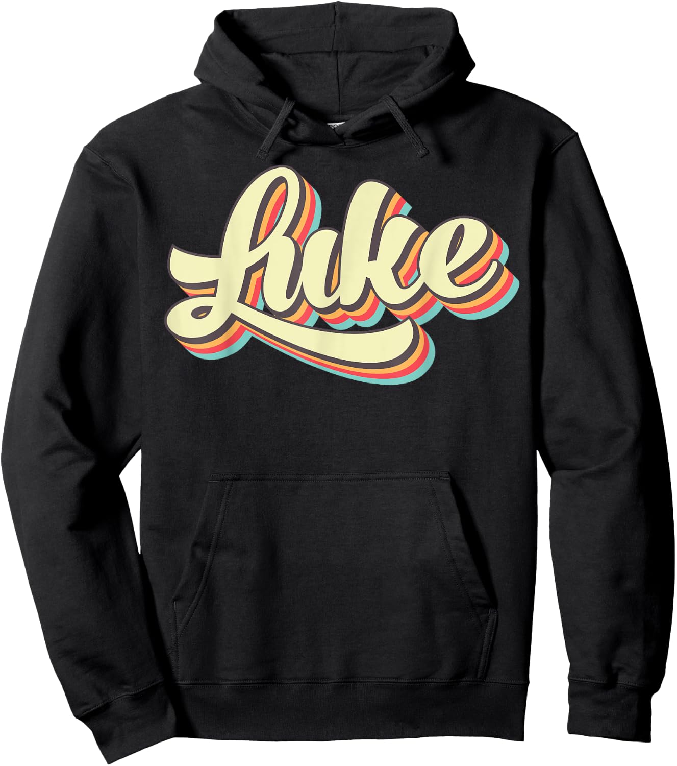 Luke Retro Art Baseball Font Vintage Hoodie - Hoodie | Black