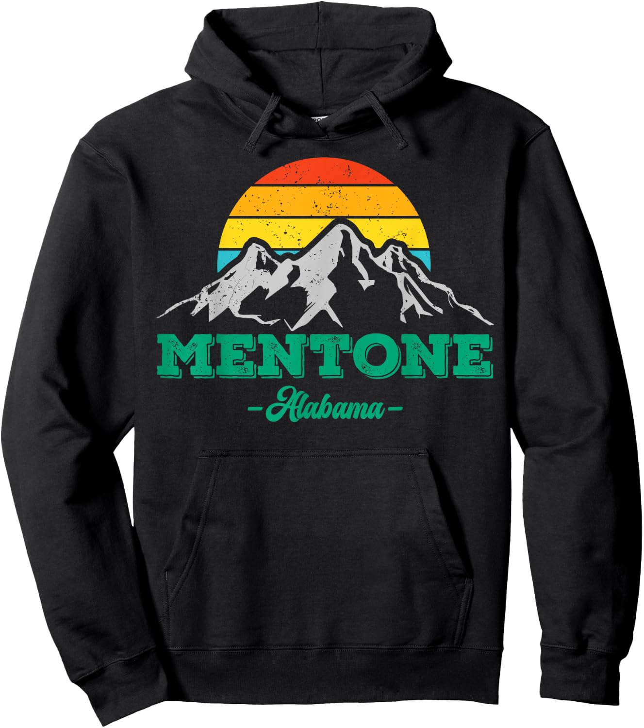 Mentone Alabama Souvenirs Vintage Hiking Mountains Vacation Hoodie - Hoodie | Black
