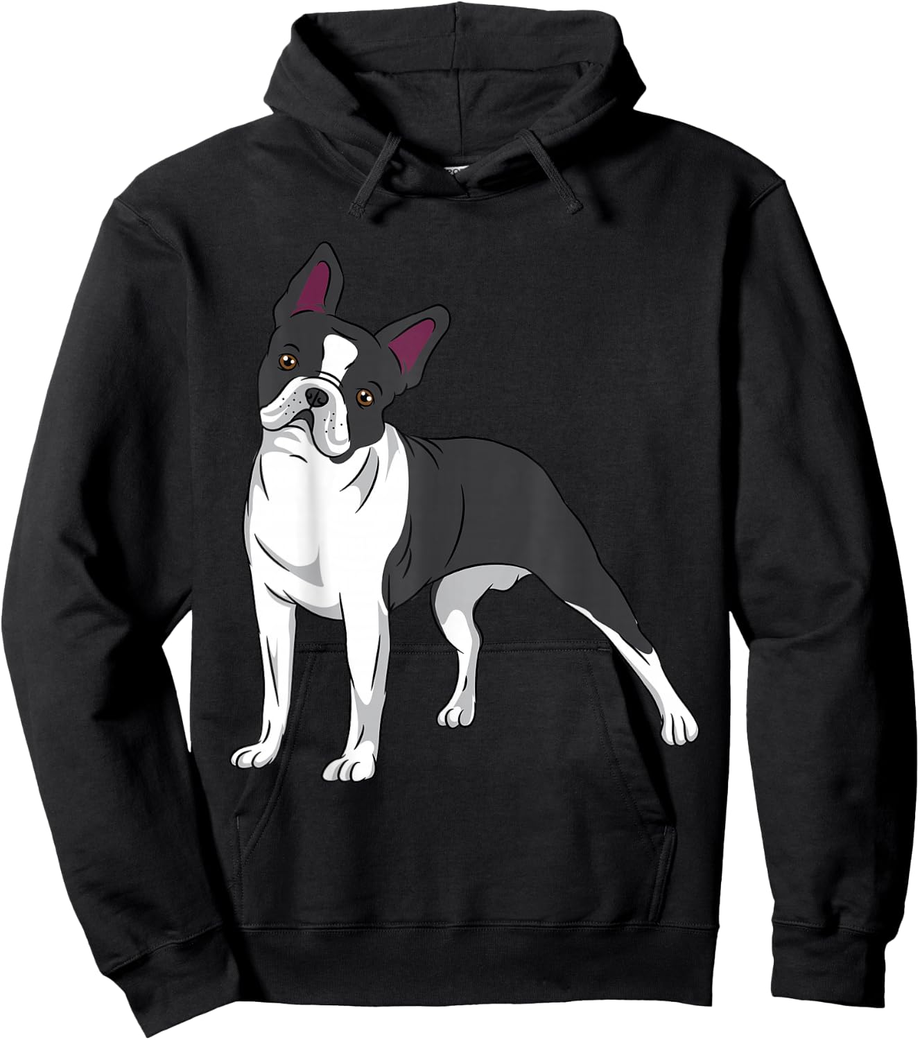 Dog Boston Terrier Puppy Black White Breed Canine Lover Hoodie - Hoodie | Black