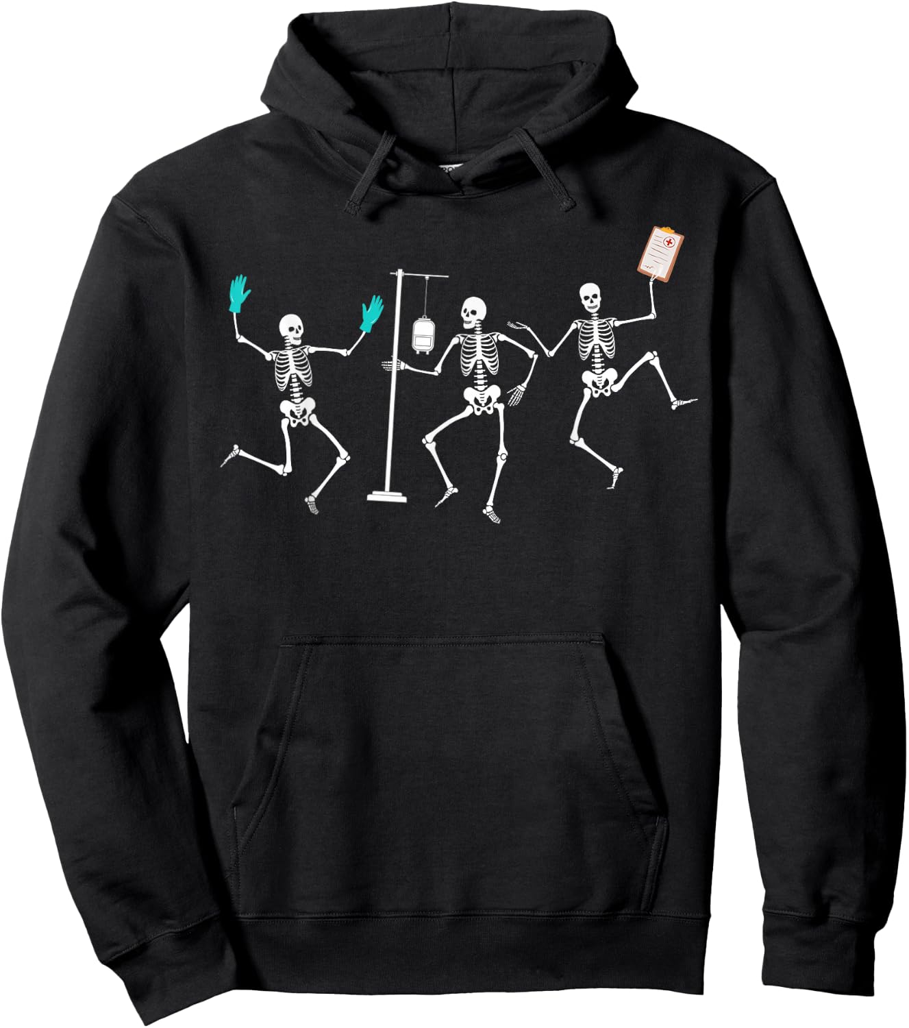 Funny Nurse Skeleton Halloween healthcare Crew Skeleton Hoodie - Hoodie | Black