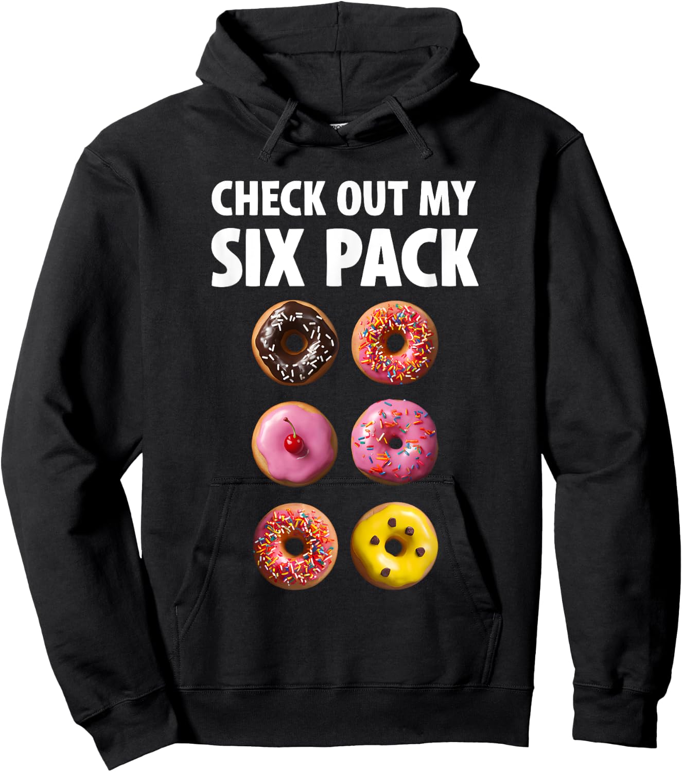 Check Out My Six Pack Donuts Fitness Gym Workout lovers Hoodie - Hoodie | Black