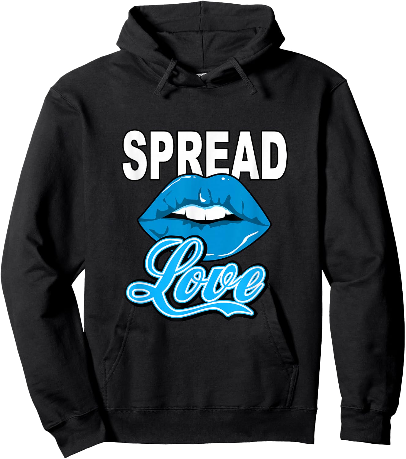 Blue Spread All The LOVE Blue Graphic Hoodie - Hoodie | Black