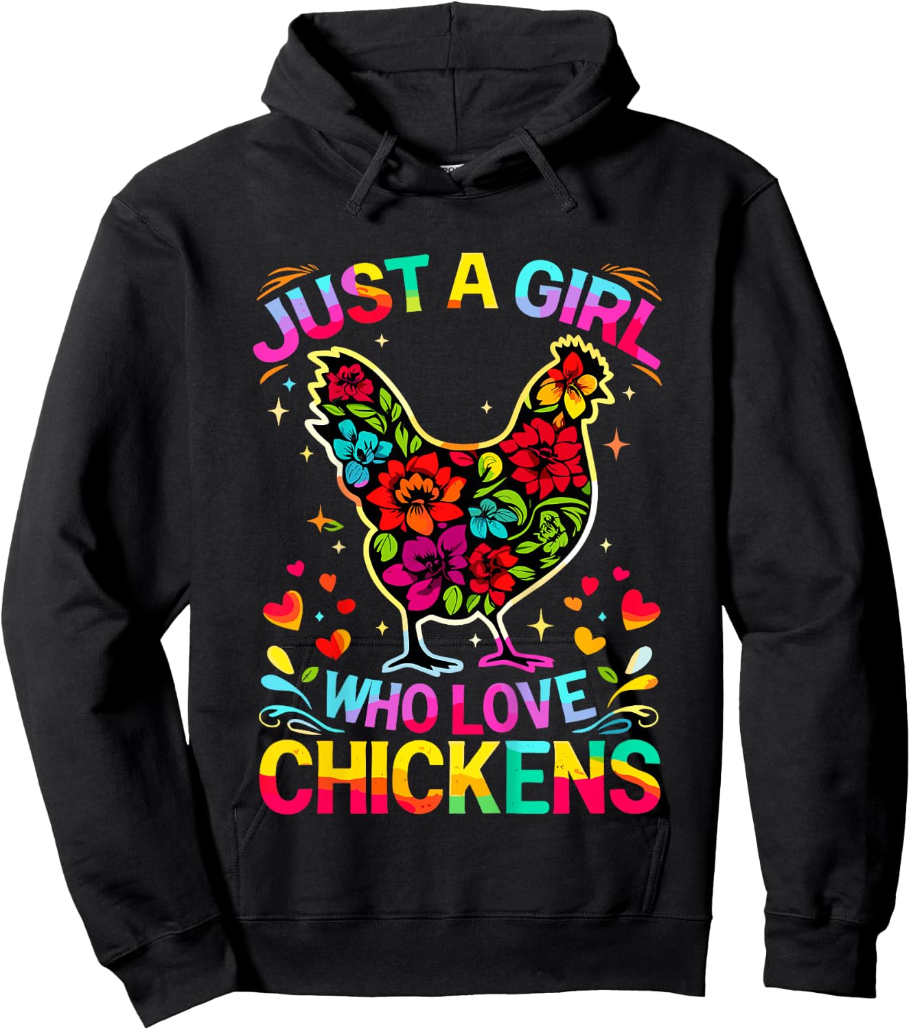 Chicken Just A Girl Who Loves Chickens Hoodie - Hoodie | Black