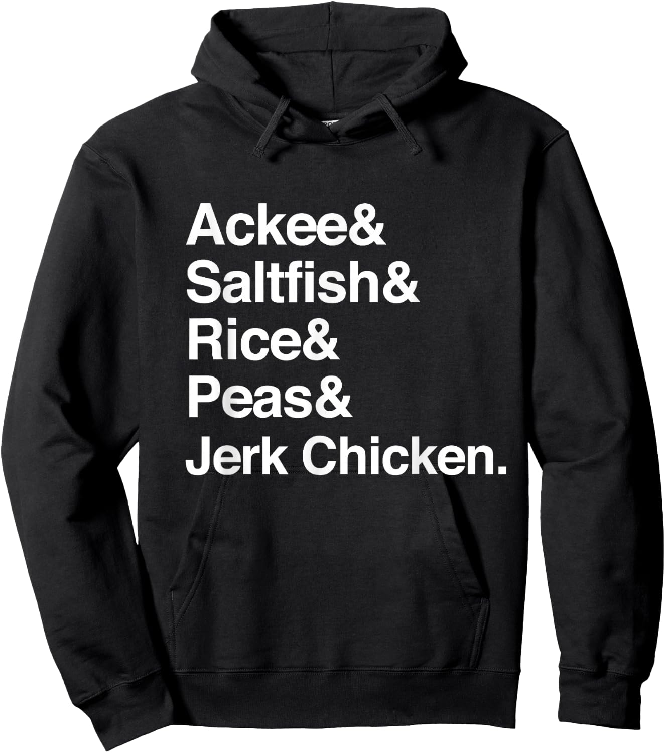 Jamaican Food Dish List - Jamaica Cuisine Helvetica Hoodie - Hoodie | Black