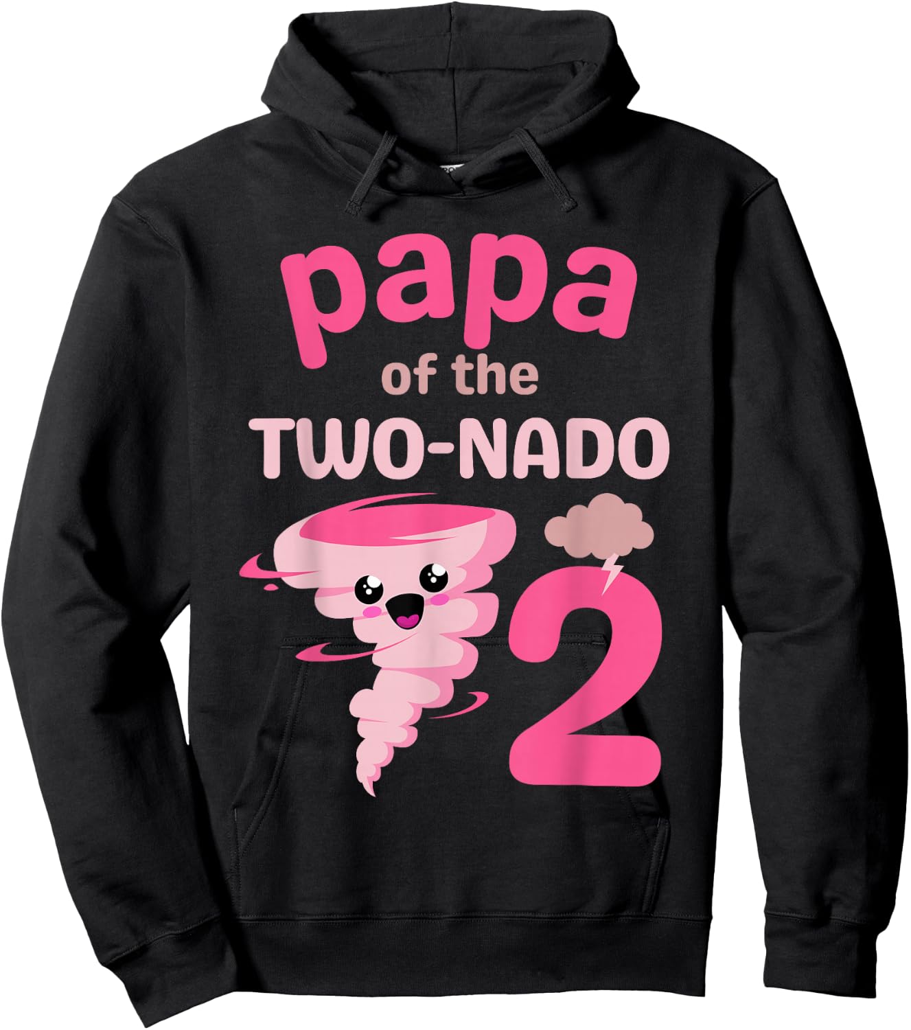 Papa of the Two-nado Tornado Theme 2nd Birthday Party Kids Hoodie - Hoodie | Black