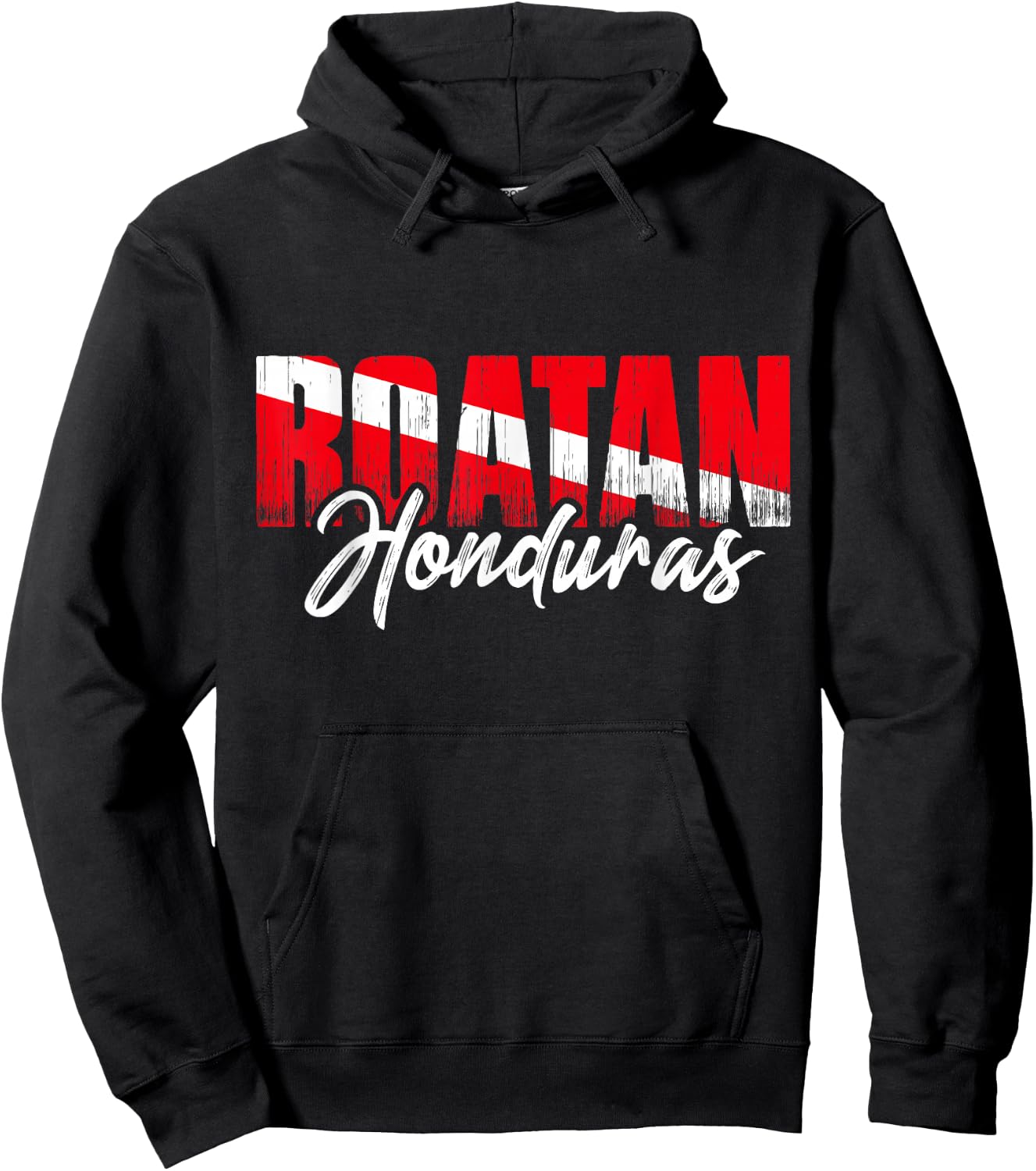 Roatan Honduras Scuba Diver Diving Dive Flag Hoodie - Hoodie | Black