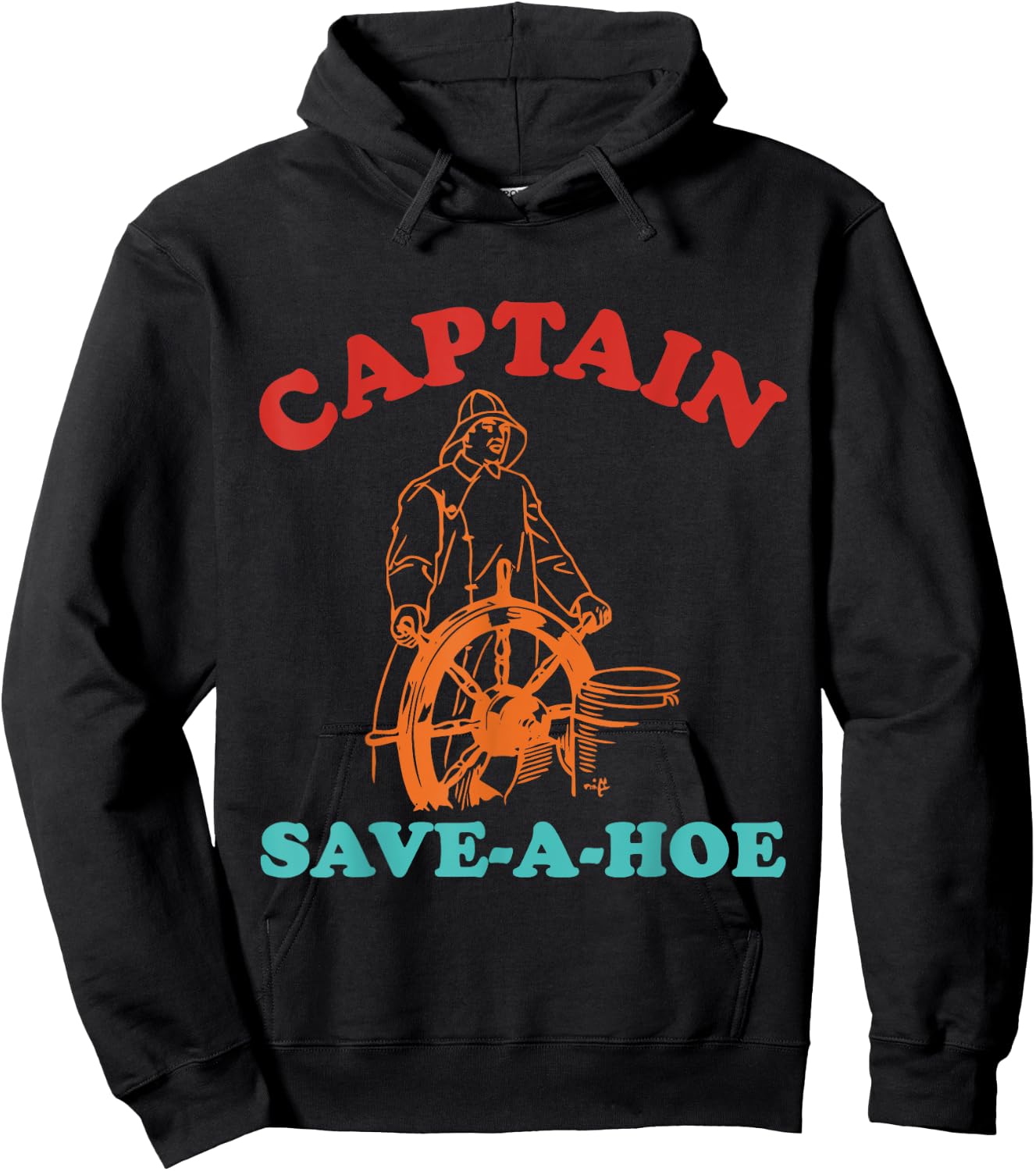 Captain Save-A-Hoe Vintage Design Hoodie - Hoodie | Black