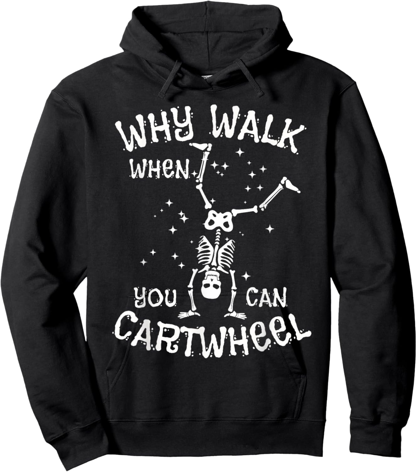 Cartwheel Gymnast Skeleton Funny Halloween Gymnastics Girls Hoodie - Hoodie | Black