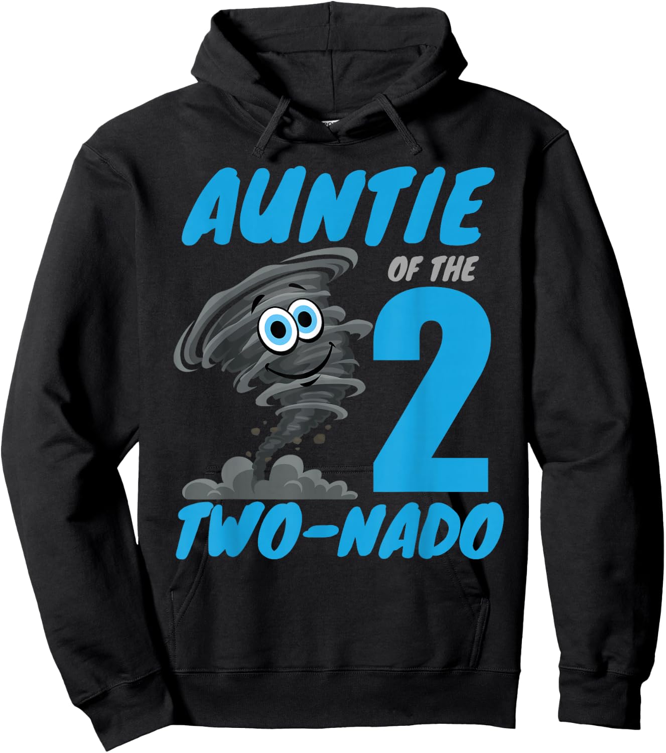 Auntie of The Two-Nado Storm TorNado 2nd Two Birthday Boy Hoodie - Hoodie | Black