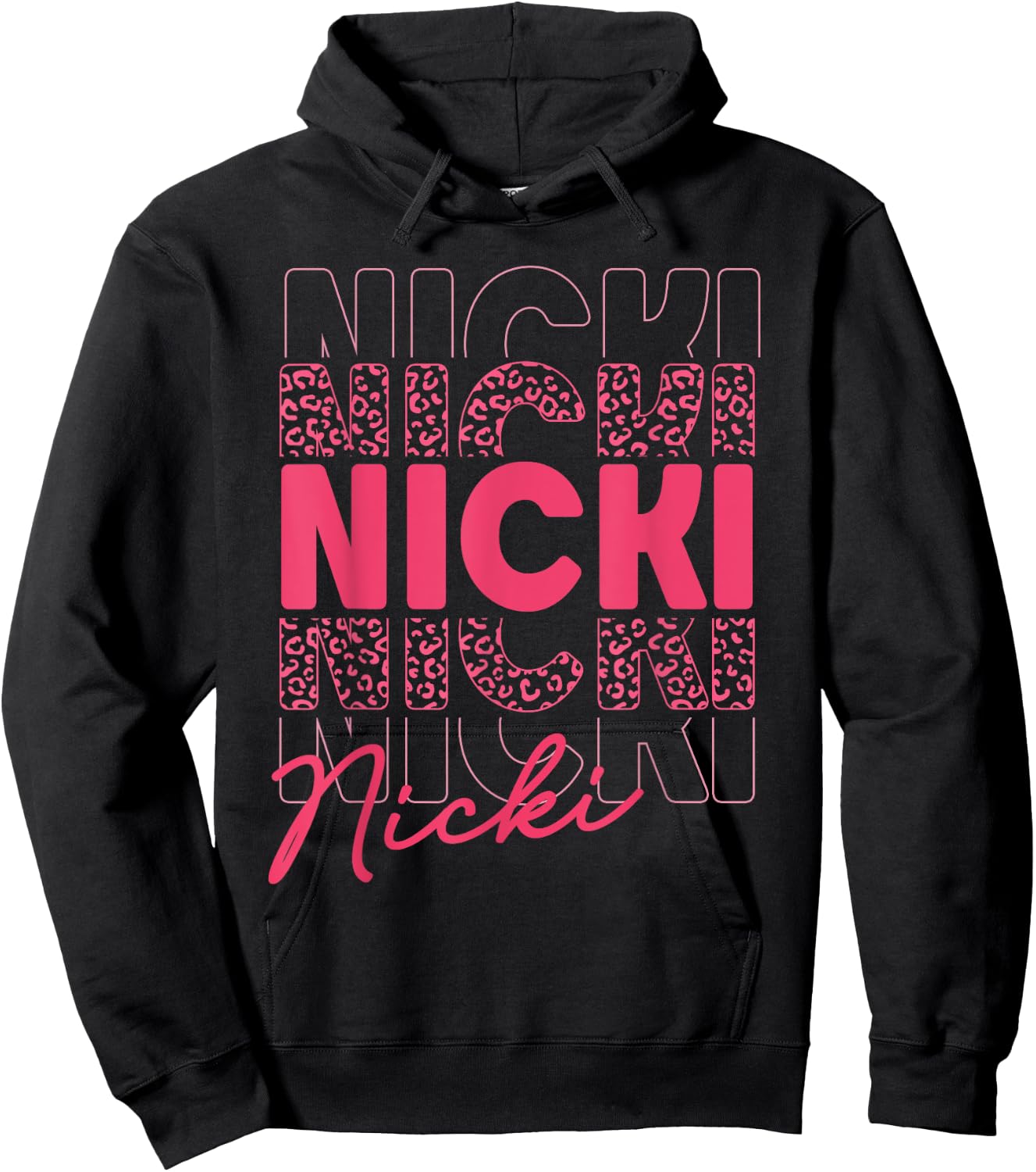 Girl Retro NICKI First Name Personalized Birthday Hoodie - Hoodie | Black