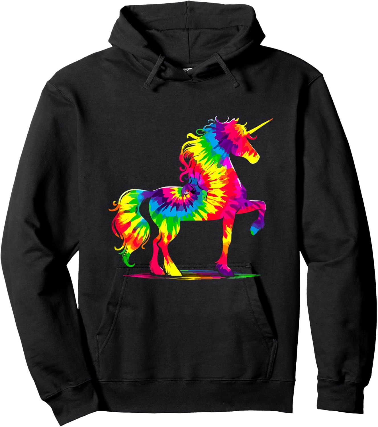Unicorn Tie-Dye Horse Hoodie - Hoodie | Black