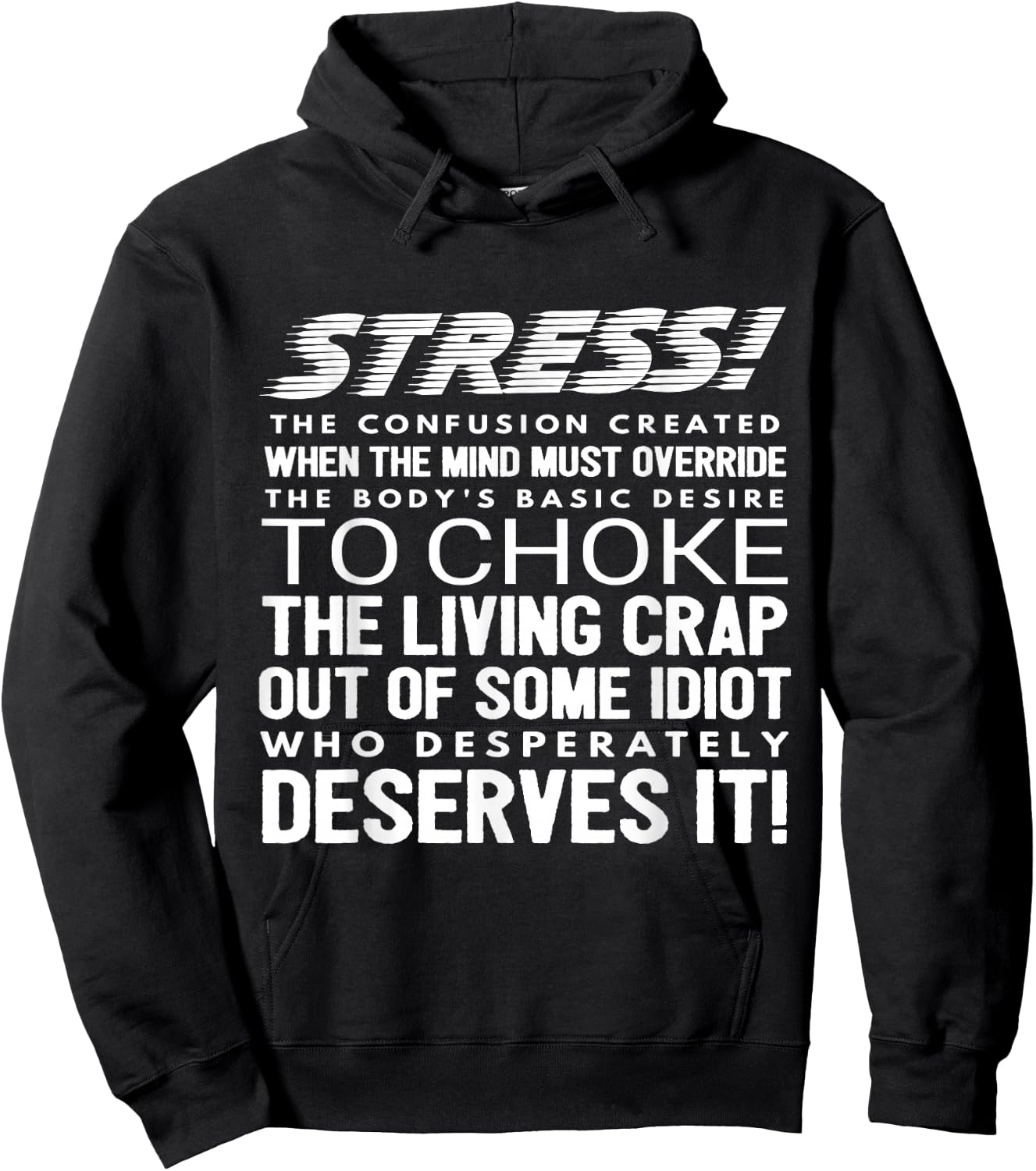 Stress Funny Definition Hoodie - Hoodie | Black