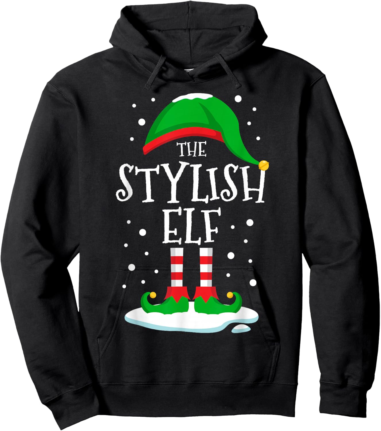 The Stylish Elf Christmas Family Matching Xmas Group Funny Hoodie - Hoodie | Black