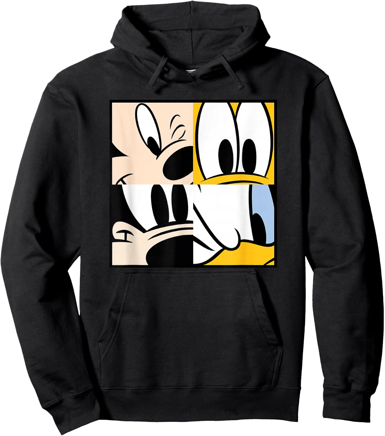 Mickey, Pluto, Goofy, & Donald Squares Hoodie - Hoodie | Black
