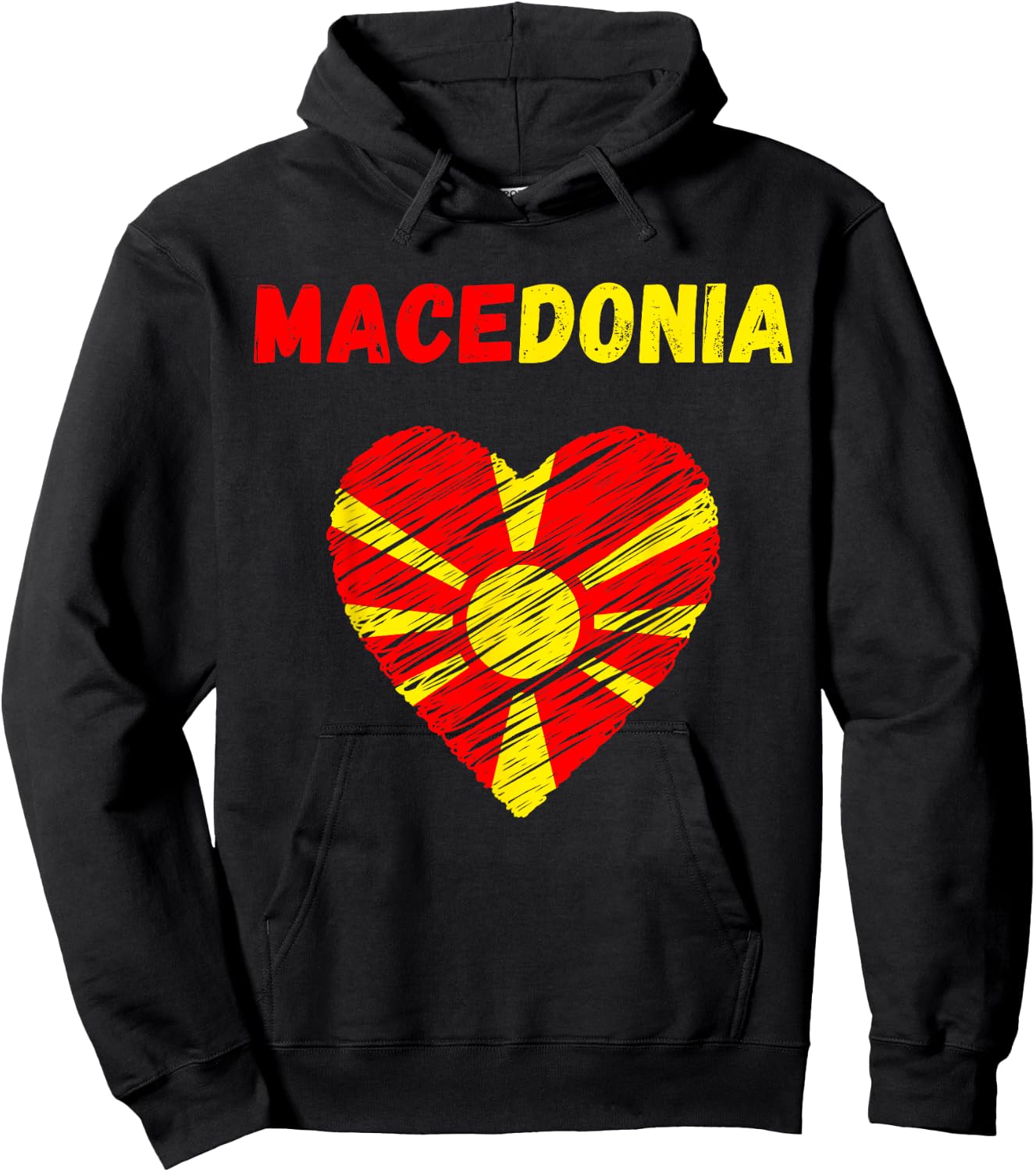 Macedonia Flag Holiday Macedonia Heart Macedonian Flag Hoodie - Hoodie | Black