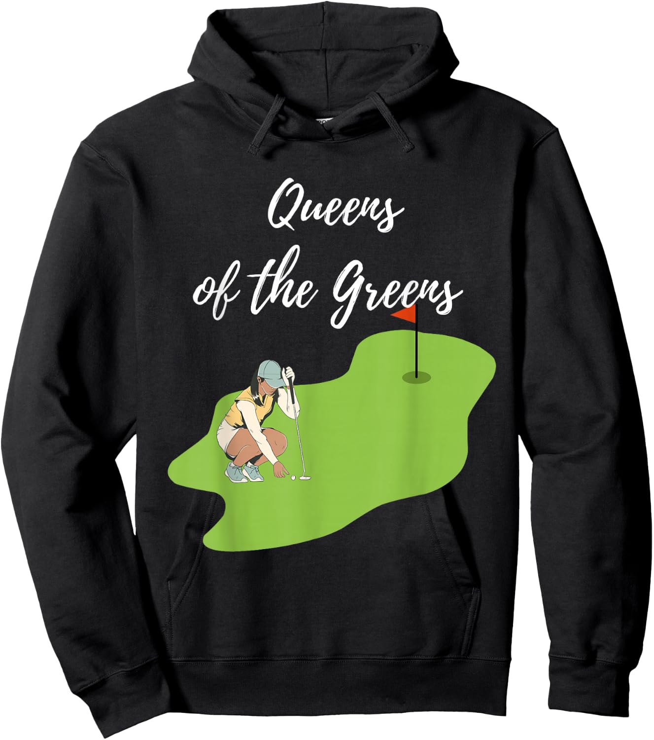 Funny Lady Golfers Queens of the Greens Women love golf Hoodie - Hoodie | Black