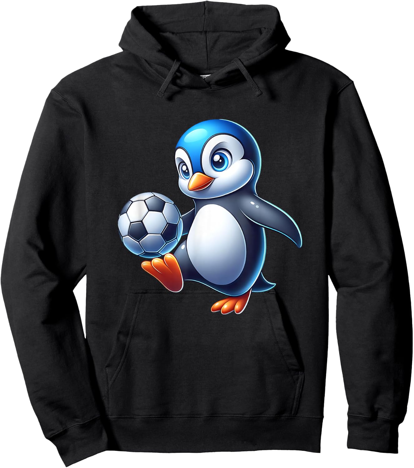 Cute Penguin Bird Soccer Ball Champion Fan Hoodie - Hoodie | Black