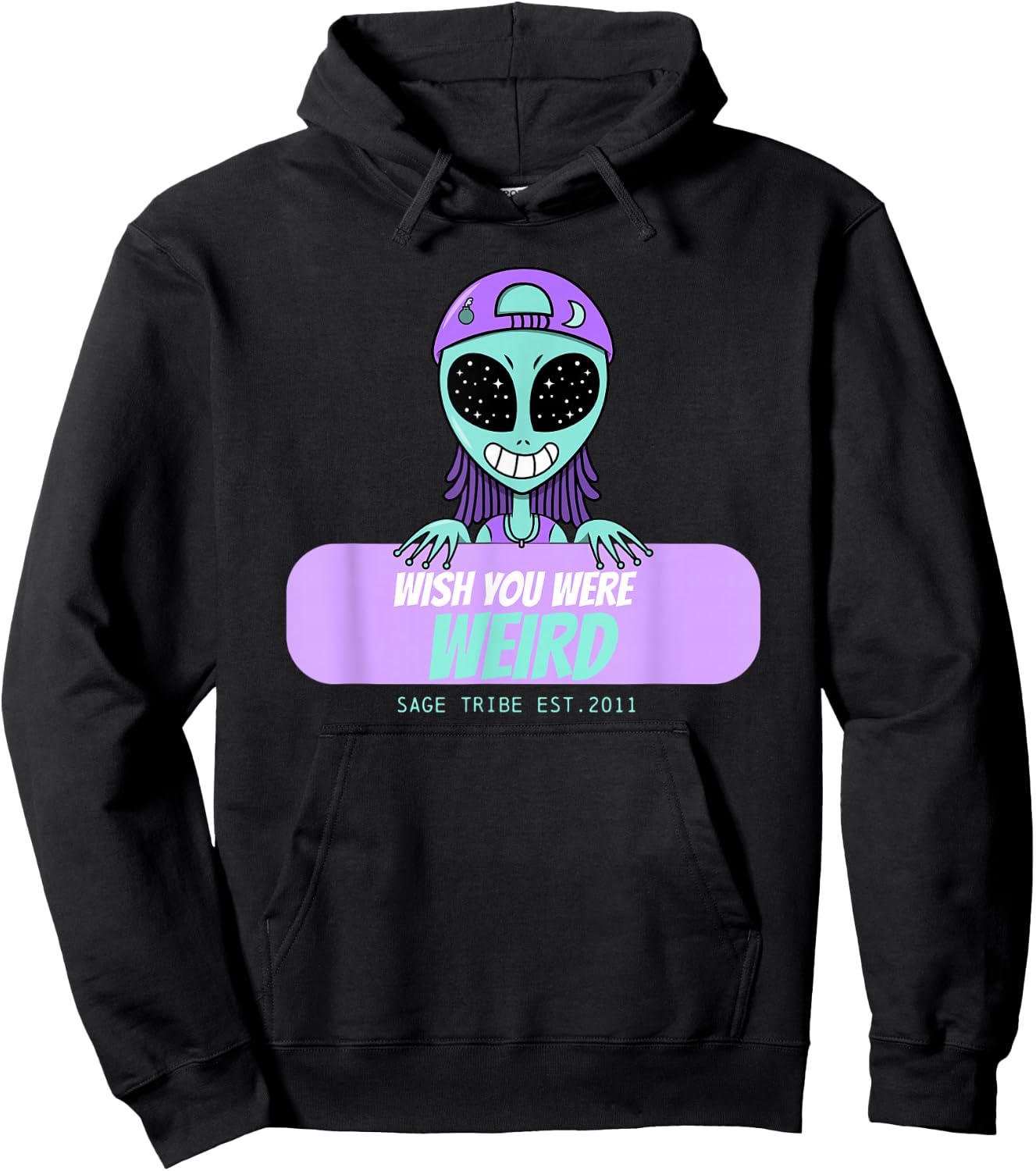 Wish You Were Weird Alien Hoodie - Hoodie | Black