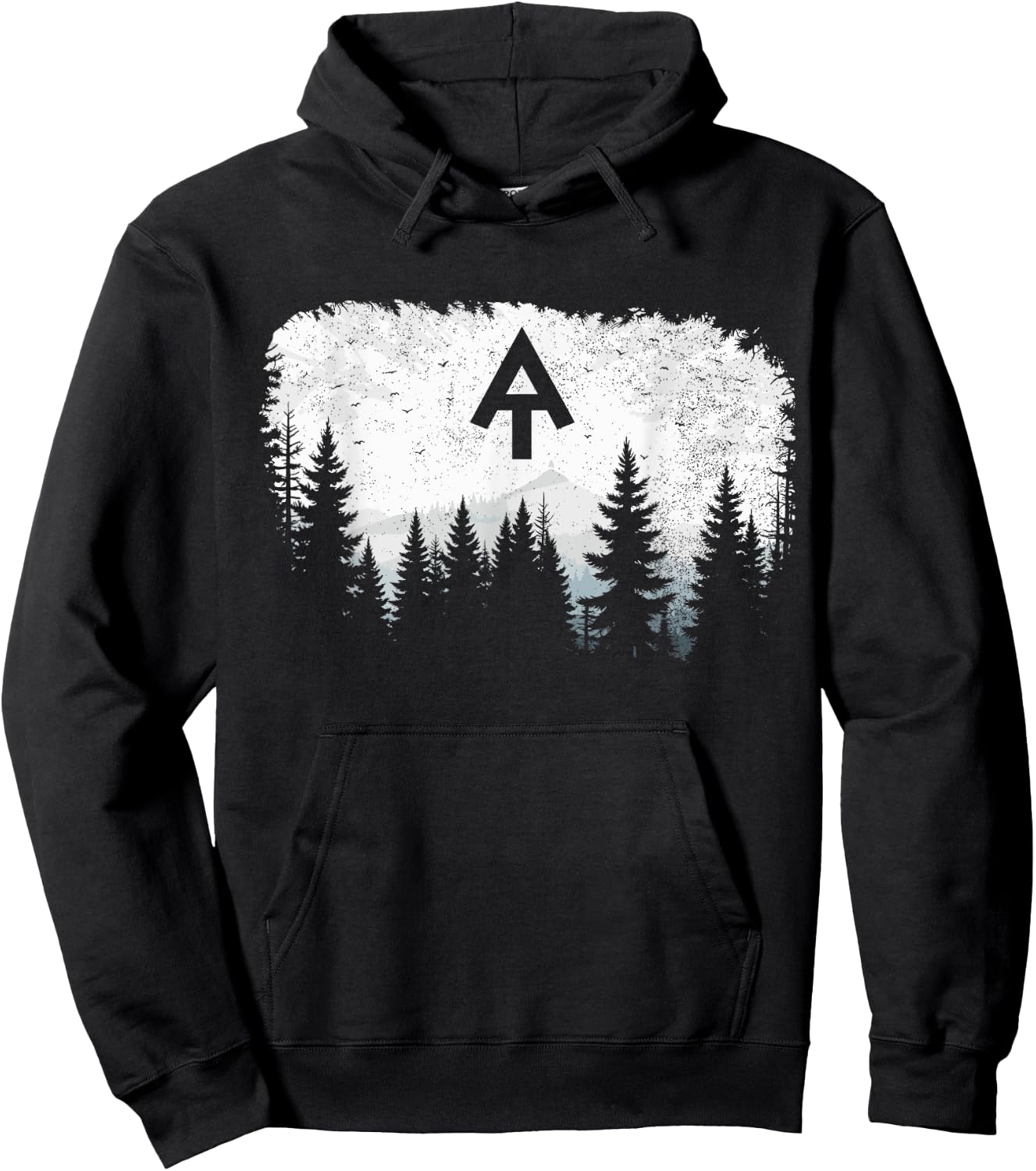 White Blaze Appalachian AT Trail Pine Tree AT Thru Hike Hoodie - Hoodie | Black