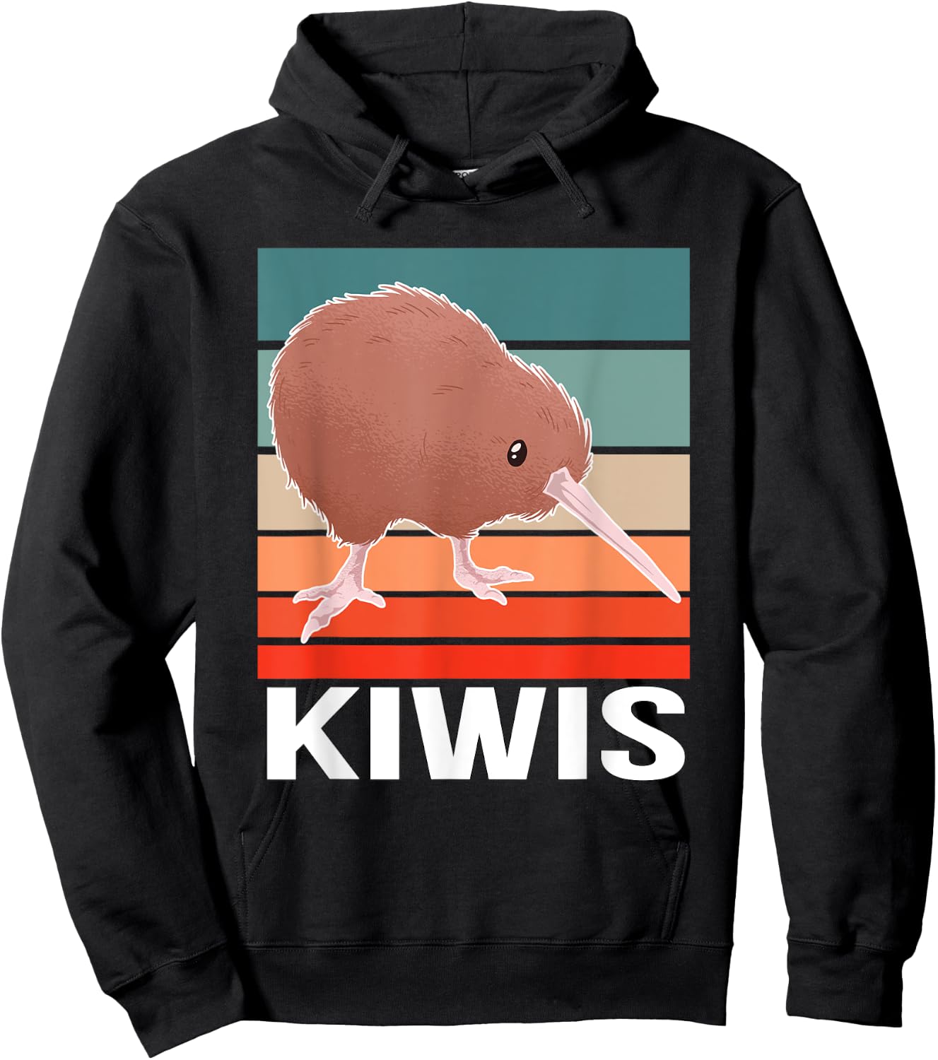 Retro Kiwi Lover Design Bird Vintage Kiwi Hoodie - Hoodie | Black