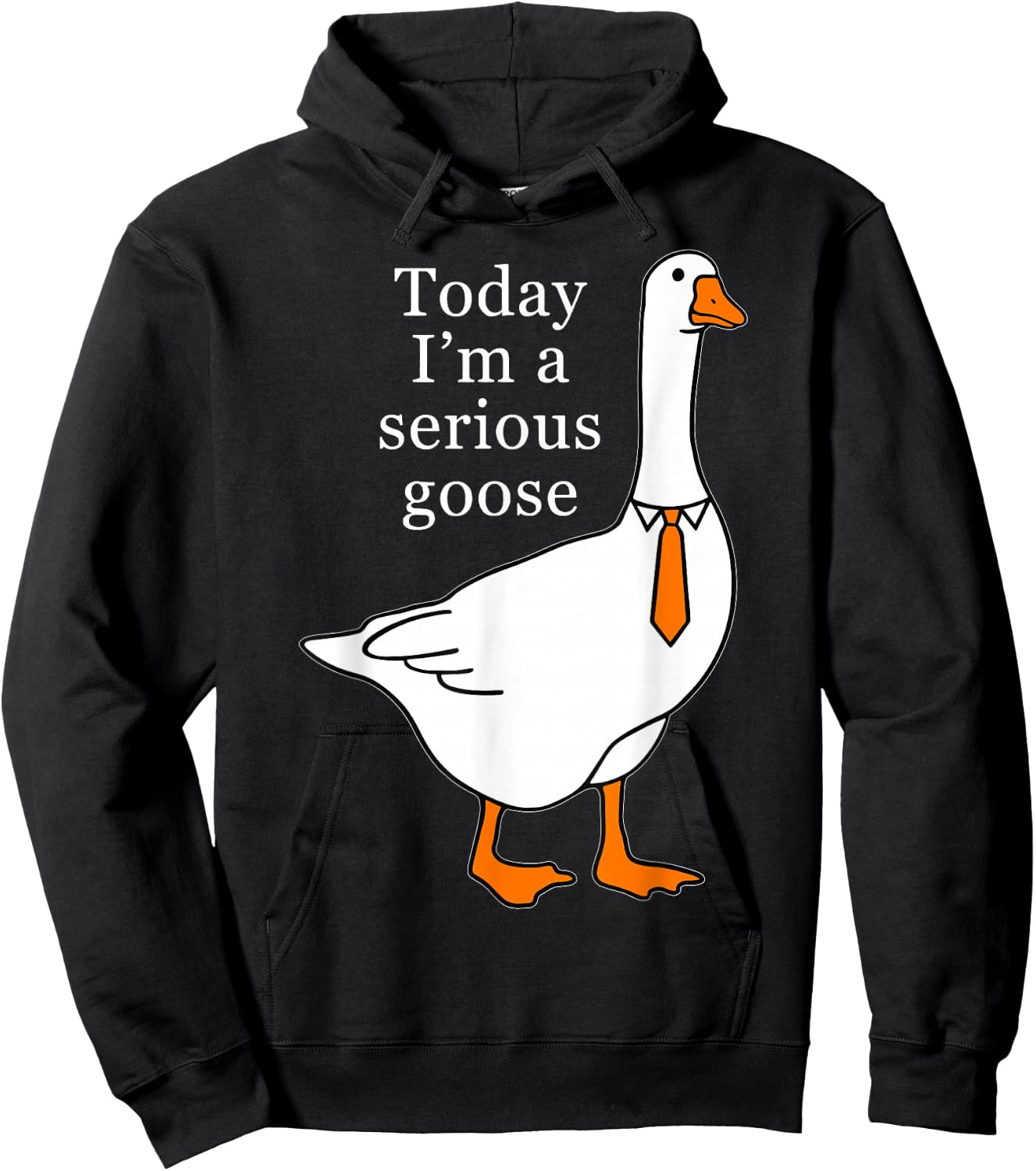 Today I'm A Serious Goose , Small, Black Hoodie - Hoodie | Black