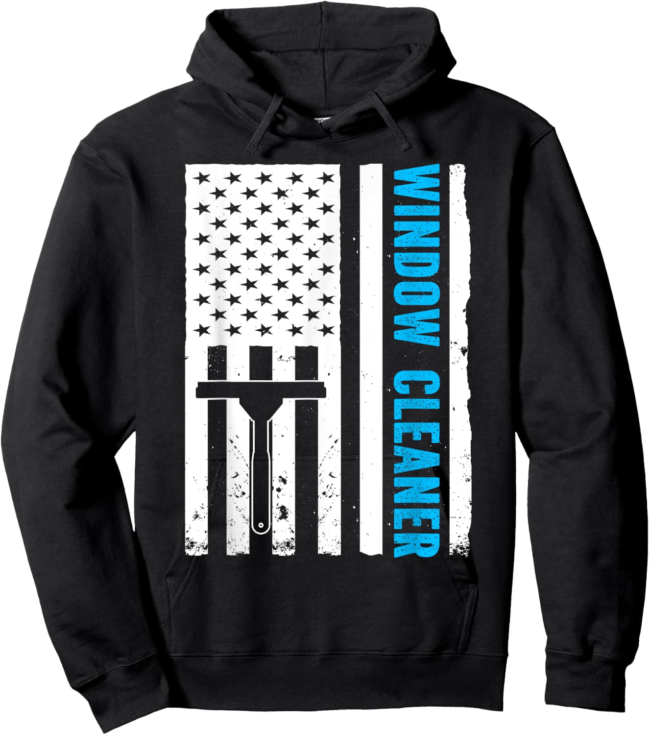 US Flag Window Cleaner Hoodie - Hoodie | Black