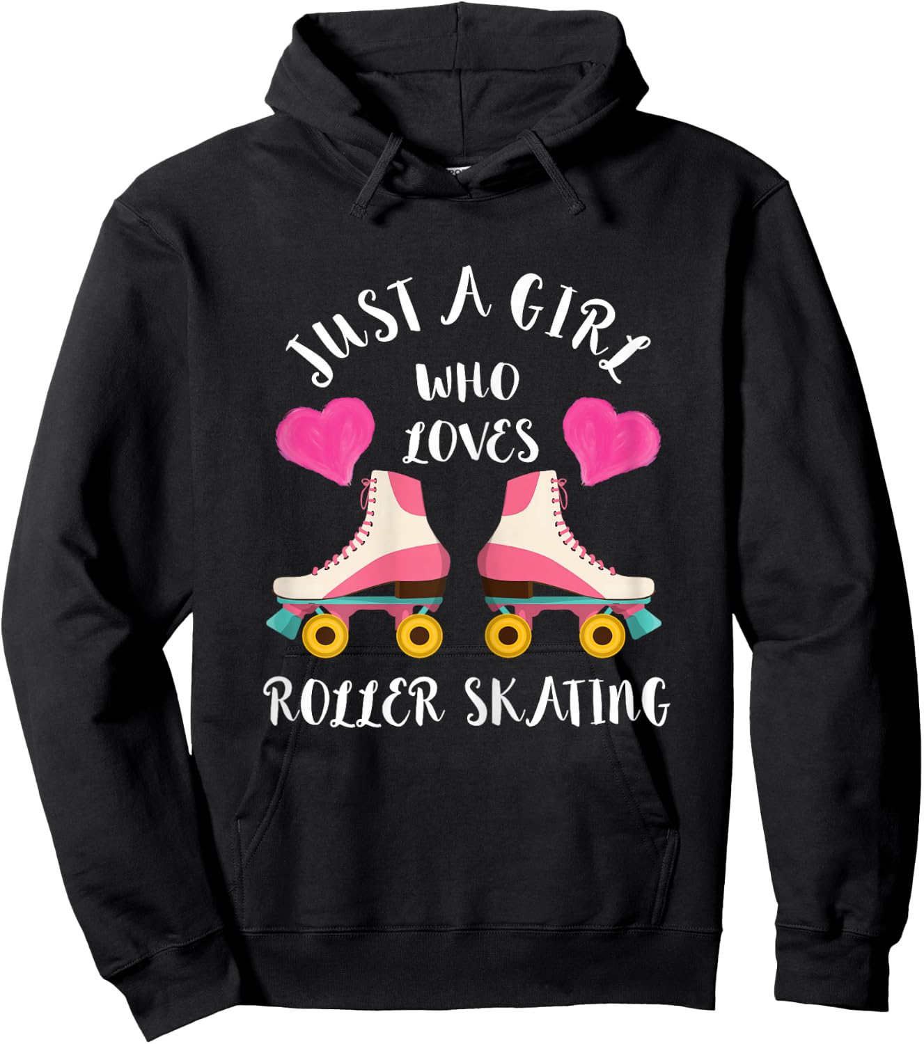 Just A Girl Who Loves Roller Skating 80s Roller Skater Hoodie - Hoodie | Black