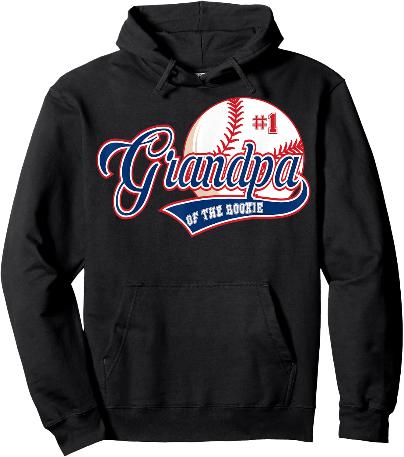 Grandpa Rookie of Year 1st Birthday Baseball Theme Matching Hoodie - Hoodie | Black