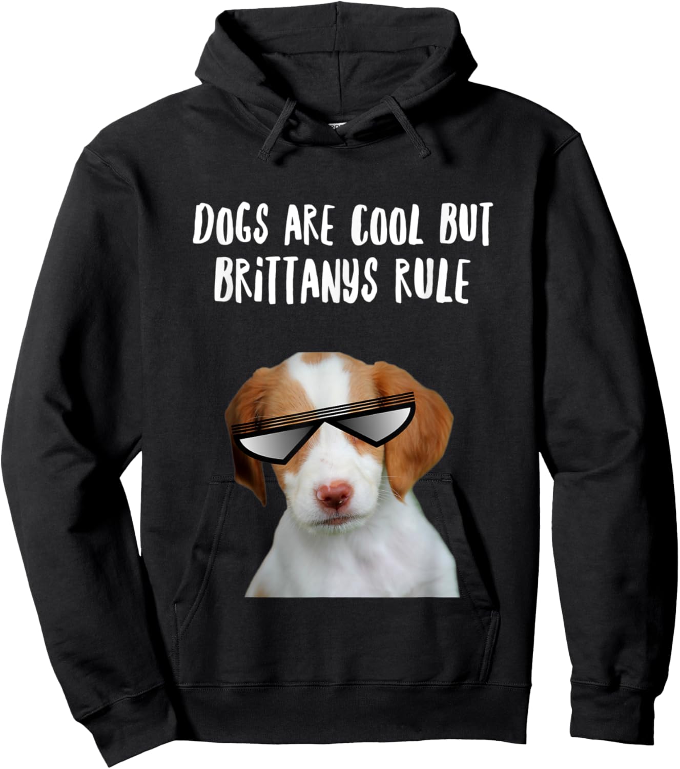 Dogs are Cool But Brittany Spaniels Rule Funny Text Hoodie - Hoodie | Black