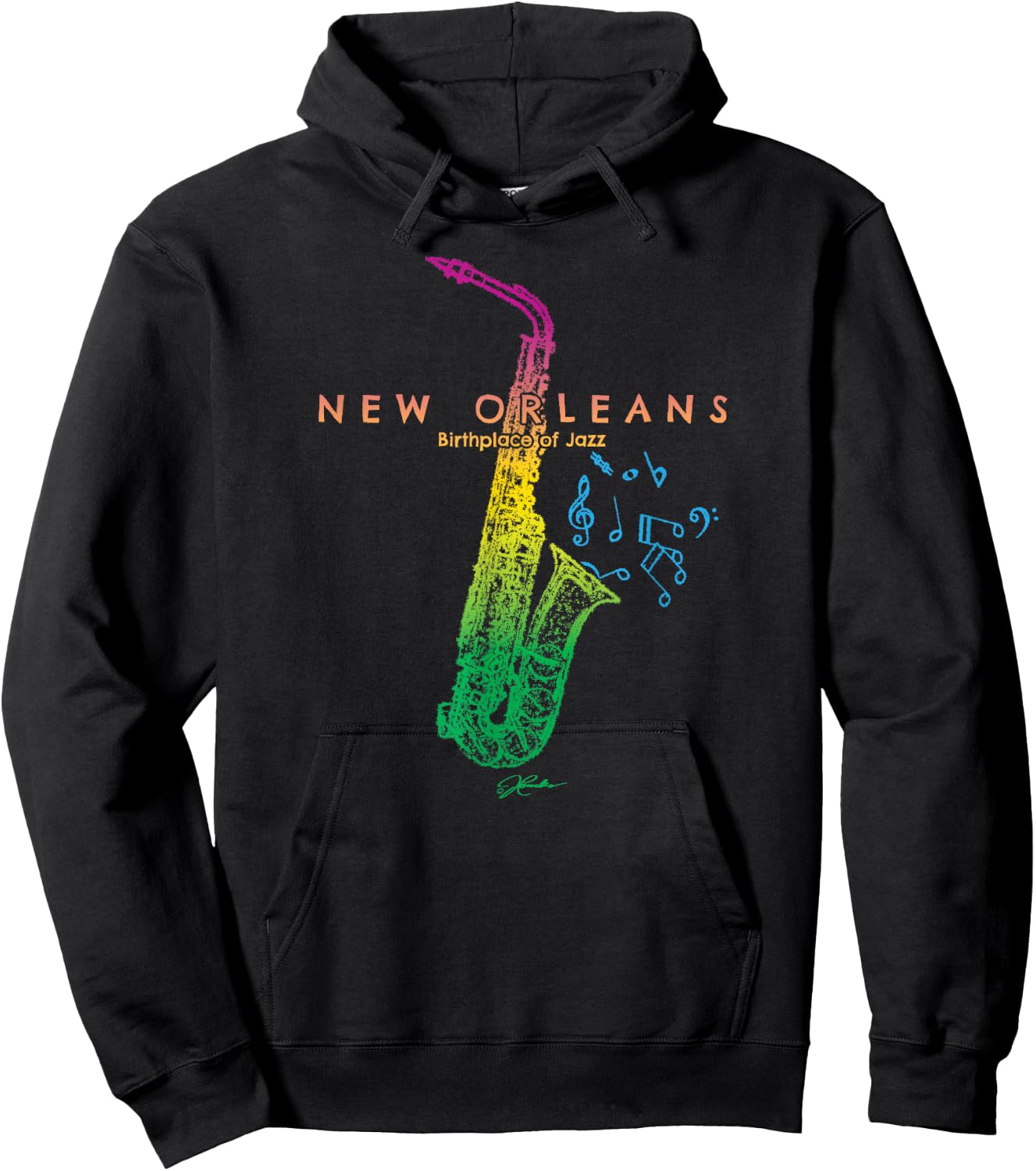 JCombs: New Orleans, Birthplace of Jazz Hoodie - Hoodie | Black