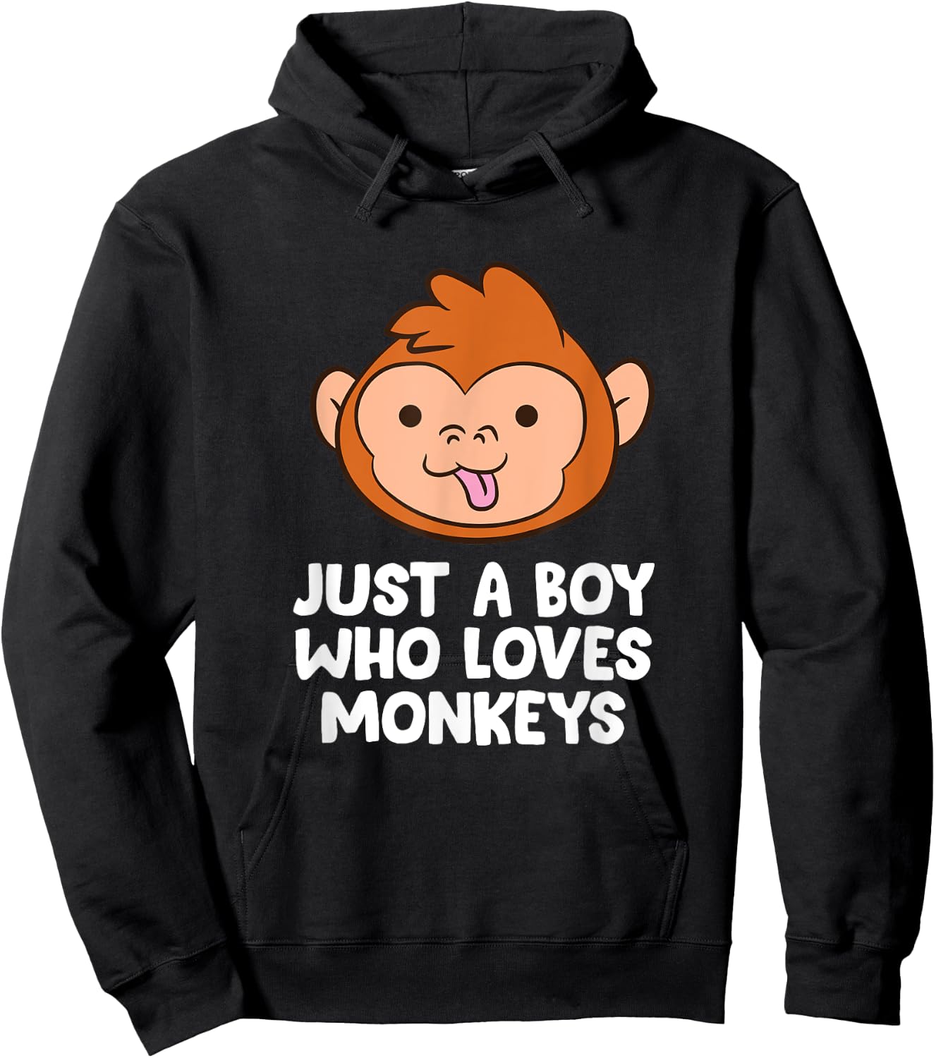 Just a Boy Who Loves Monkeys Cute Monkey Hoodie - Hoodie | Black