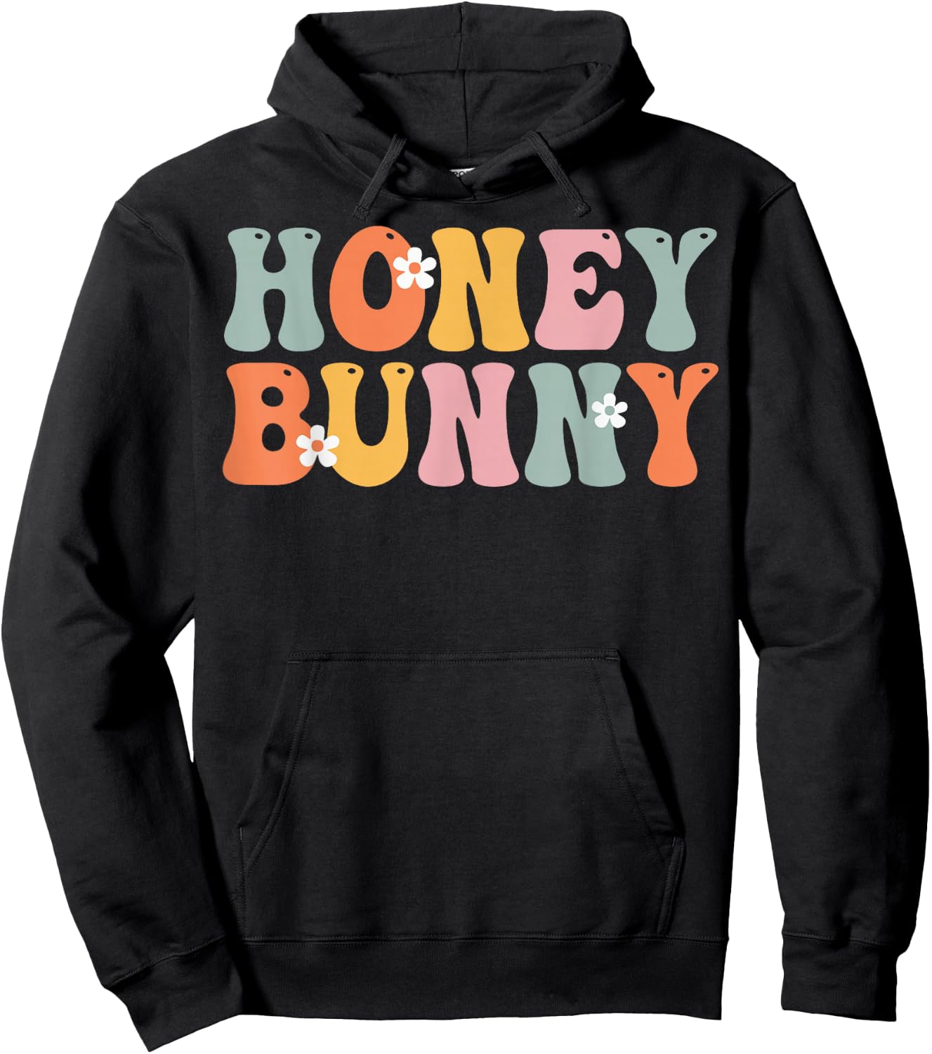 HONEY BUNNY Retro Groovy Mom Cute Mother's Day Funny Grandma Hoodie - Hoodie | Black
