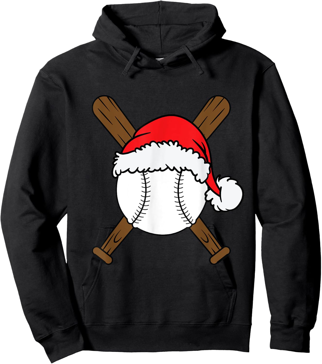 Christmas Baseball Player Santa Sports Design Boys Hoodie - Hoodie | Black