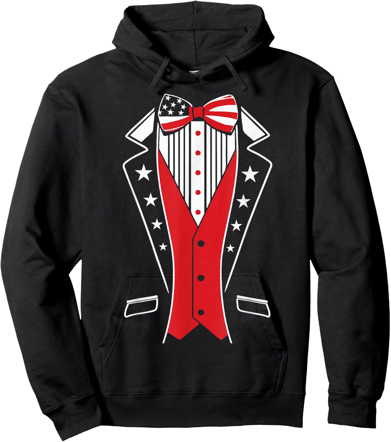 4th of July Boys USA Tuxedo Shirt US American Flag Youth Hoodie - Hoodie | Black